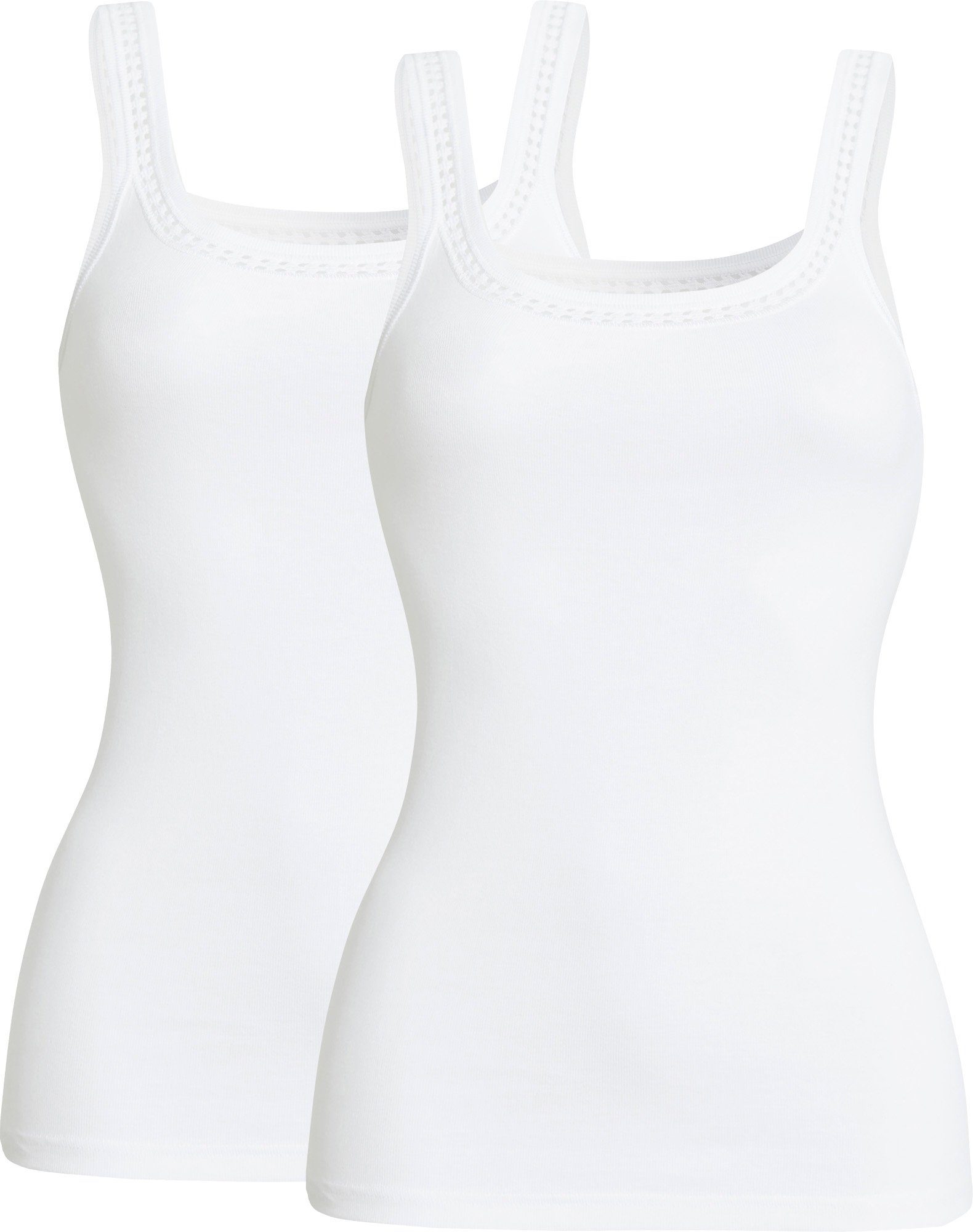 conta Unterhemd Damen-Unterhemd 2er-Pack Feinripp Uni
