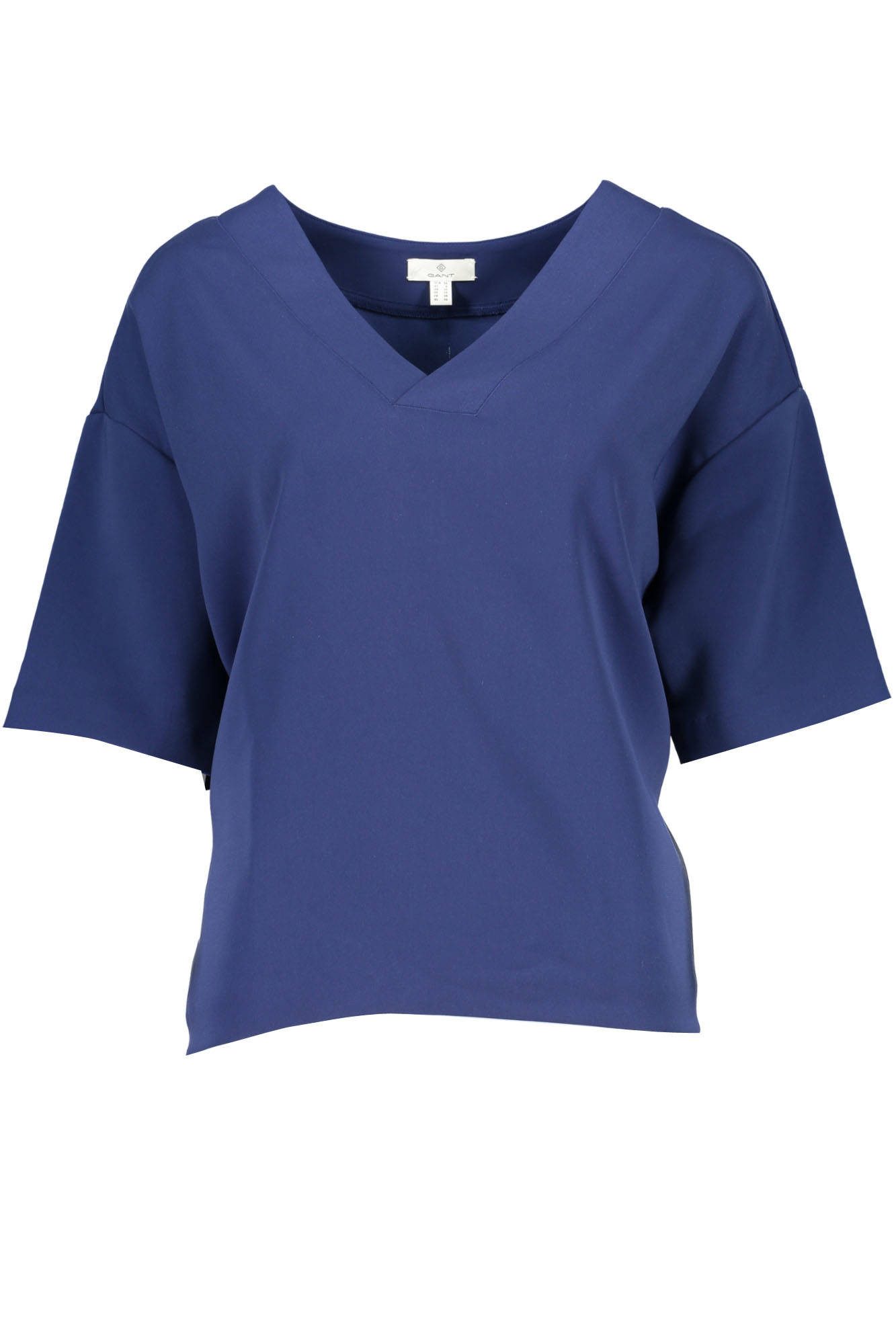Gant T-Shirt Damen Kurzarm T-Shirt Blau mit V-Ausschnitt und