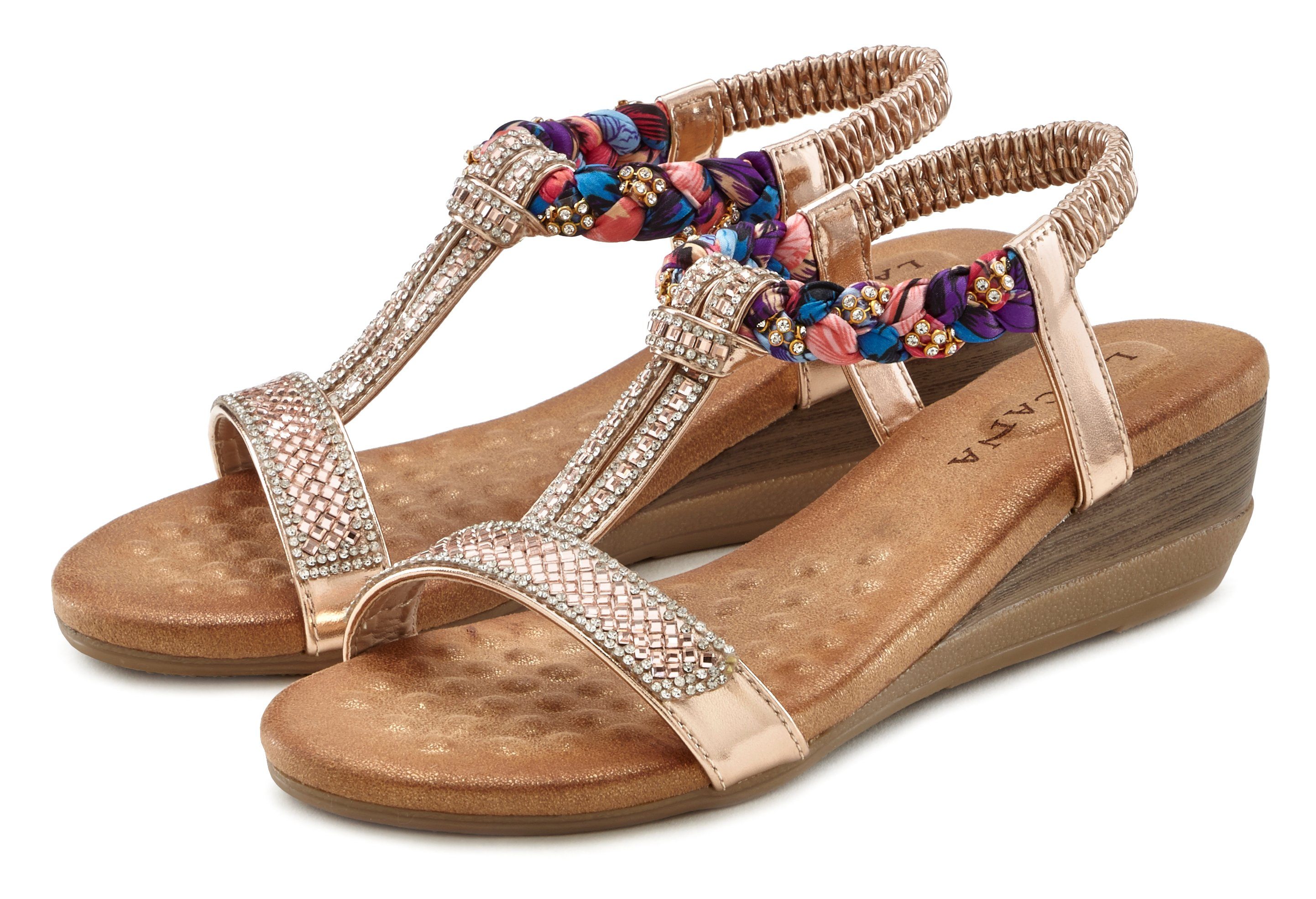 LASCANA Sandalette mit Gummizug und leichtem Keilabsatz online kaufen | OTTO