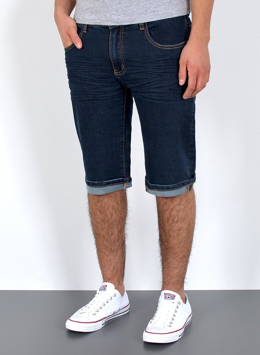 Plussize Hose Look, Regular Shorts A373 / Jeans im Comfort Jeansshorts Stretch, Shorts mit mit Herren Indigo Jeanshose Herren für Herren Jeans Pocket, 5 Große mit Shorts Größe, kurze Jeans Hose, Capri Herren Herren Herrren Rissen Sommer Capri Shorts, Shorts Hose Übergröße Destroyed Herren Blau ESRA bis Straight kurze Jeansshorts Jeans Capri Jeanshose A380