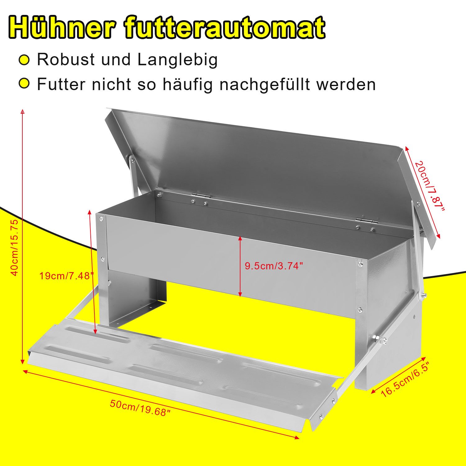 Clanmacy Futterautomat Futterautomat 5kg Futterautomat mit Deckel Automatischer Futterspender