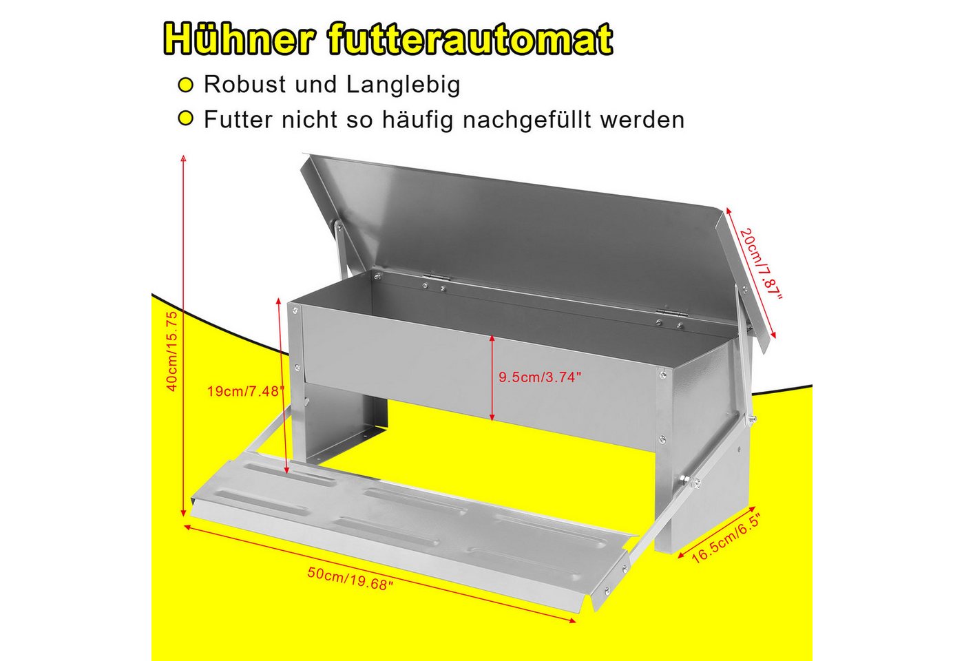 Thumbnail - Clanmacy Futterautomat Futterautomat 5kg Futterautomat mit Deckel Automatischer Futterspender