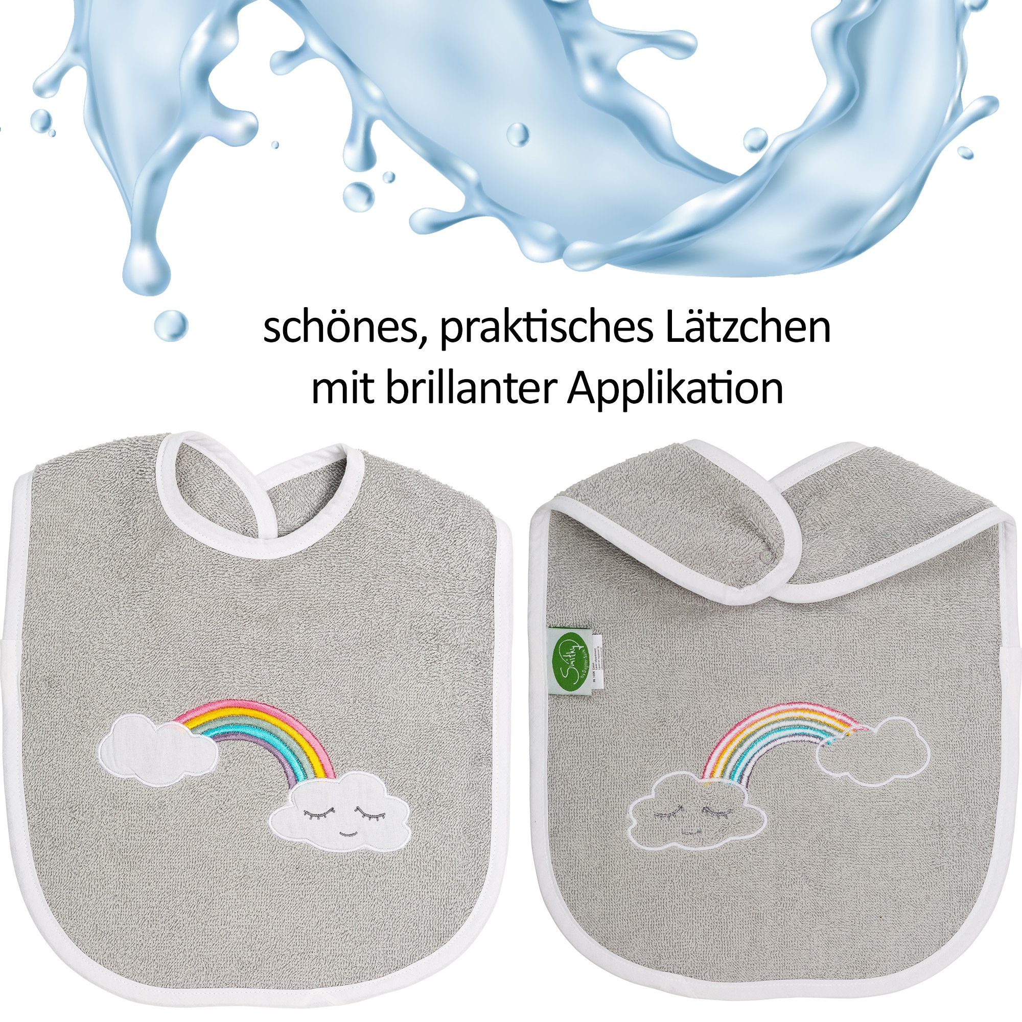 Smithy Lätzchen Babylatz Regenbogen Wolke, in Europe made (1-St)