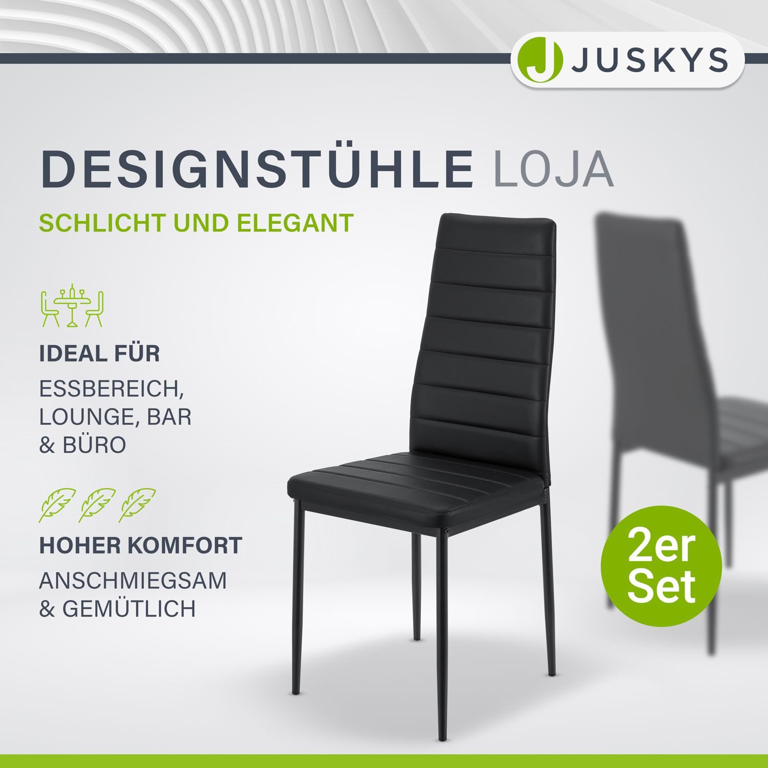 Juskys Esszimmerstuhl Loja (2 St), modern und bequem, pflegeleicht, bis 120 günstig online kaufen