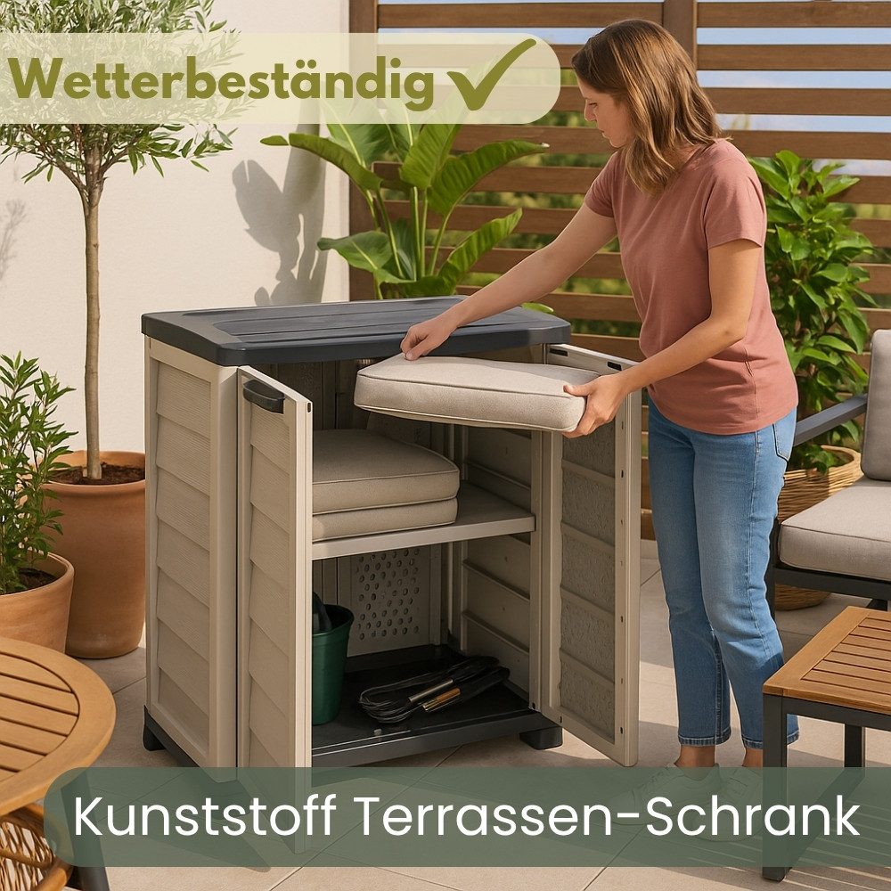 GarPet Garten-Geräteschrank Gartenschrank Wetterfest Outdoor Kunststoff Schrank Balkonschrank – Bild 5 von 5