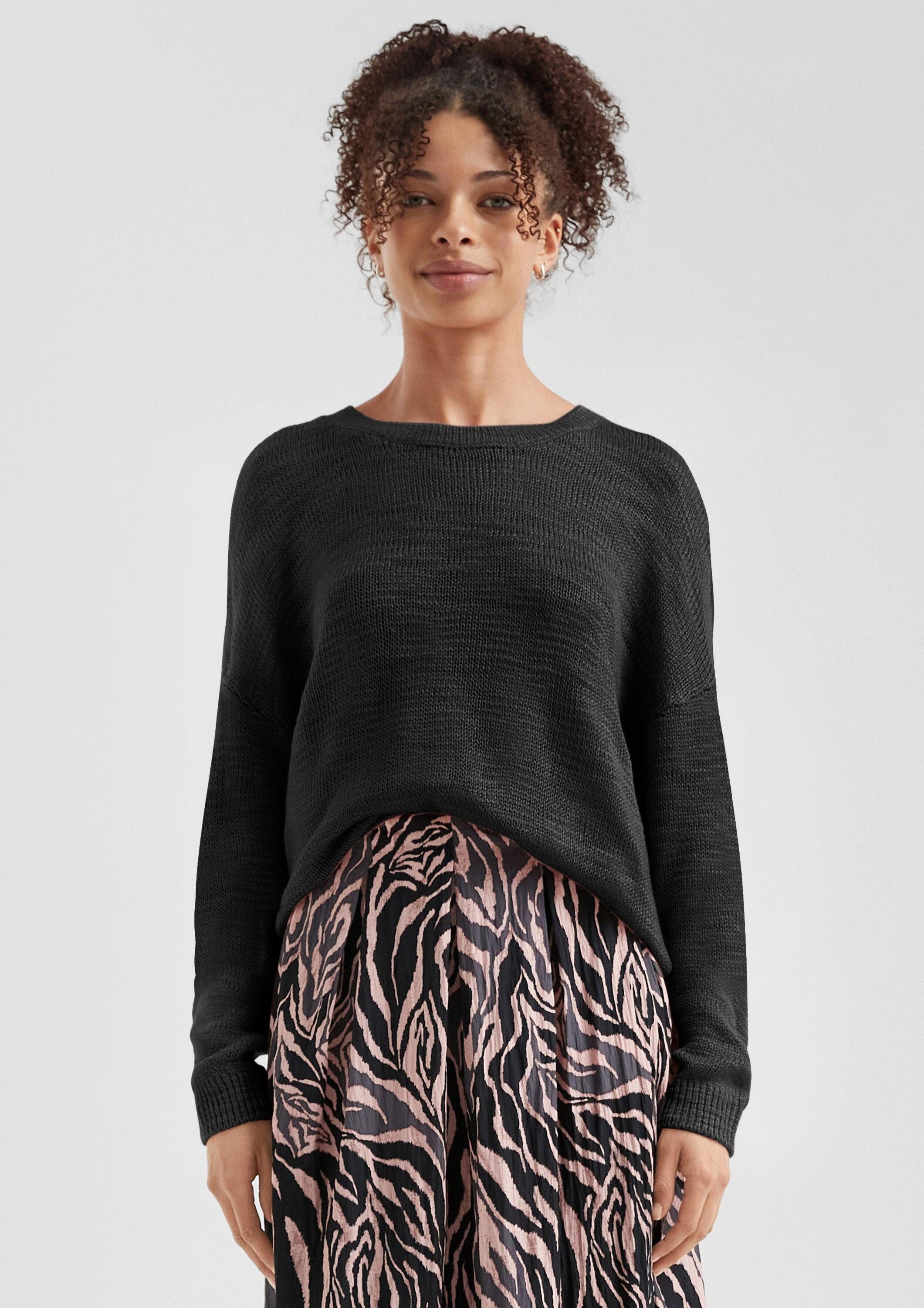 QS Longpullover Strickpullover Strickpullover mit Strukturmuster günstig online kaufen