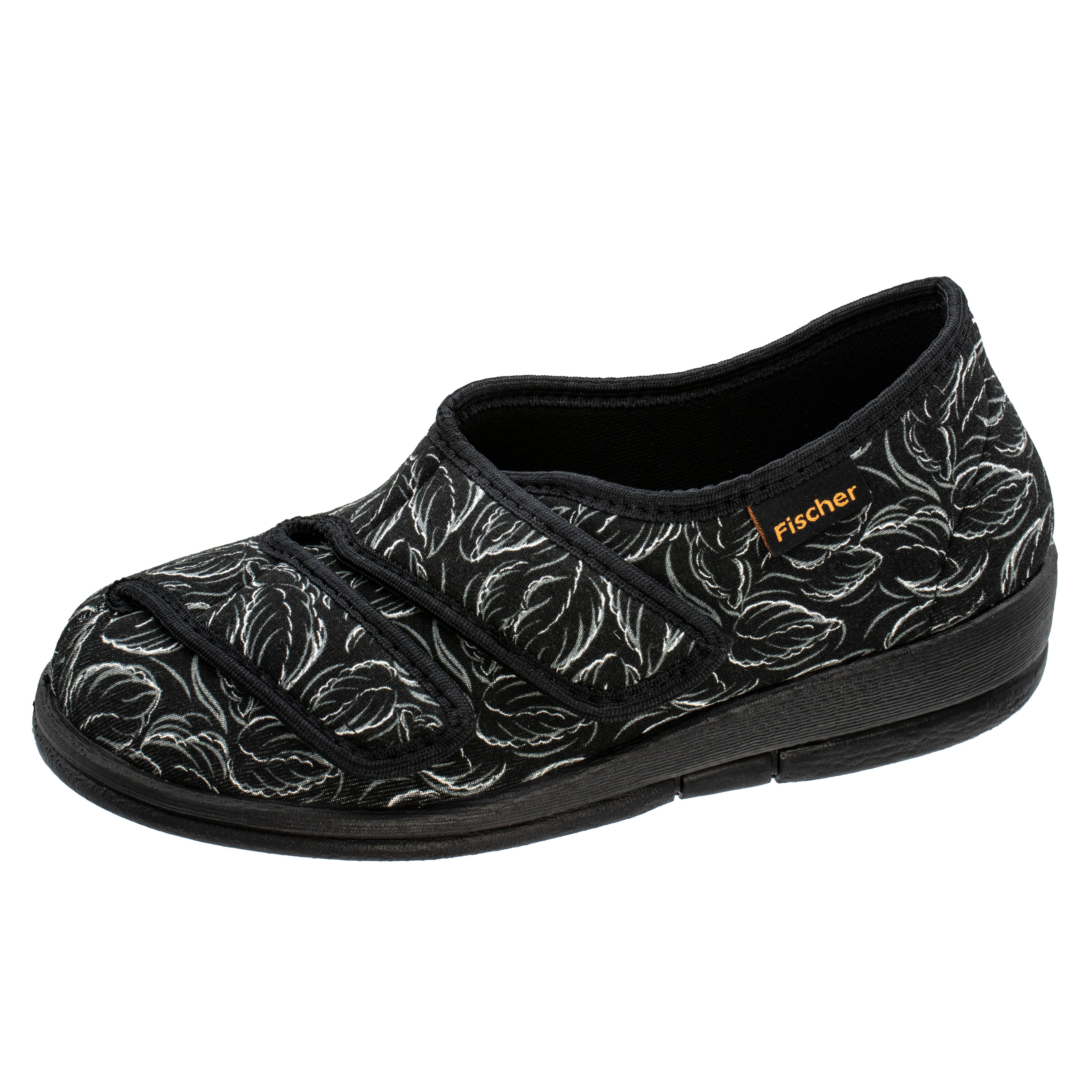 Fischer-Markenschuh Dora Hausschuh zum Schlupfen, Microstretch, Weite H, Kettverschlüsse