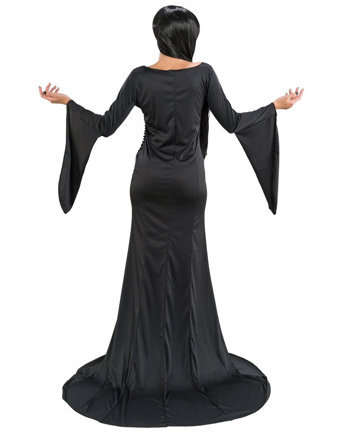 CHAKS Hexen-Kostüm Kostüm 'Morticia' für Damen, Langes Kleid Schwarz günstig online kaufen