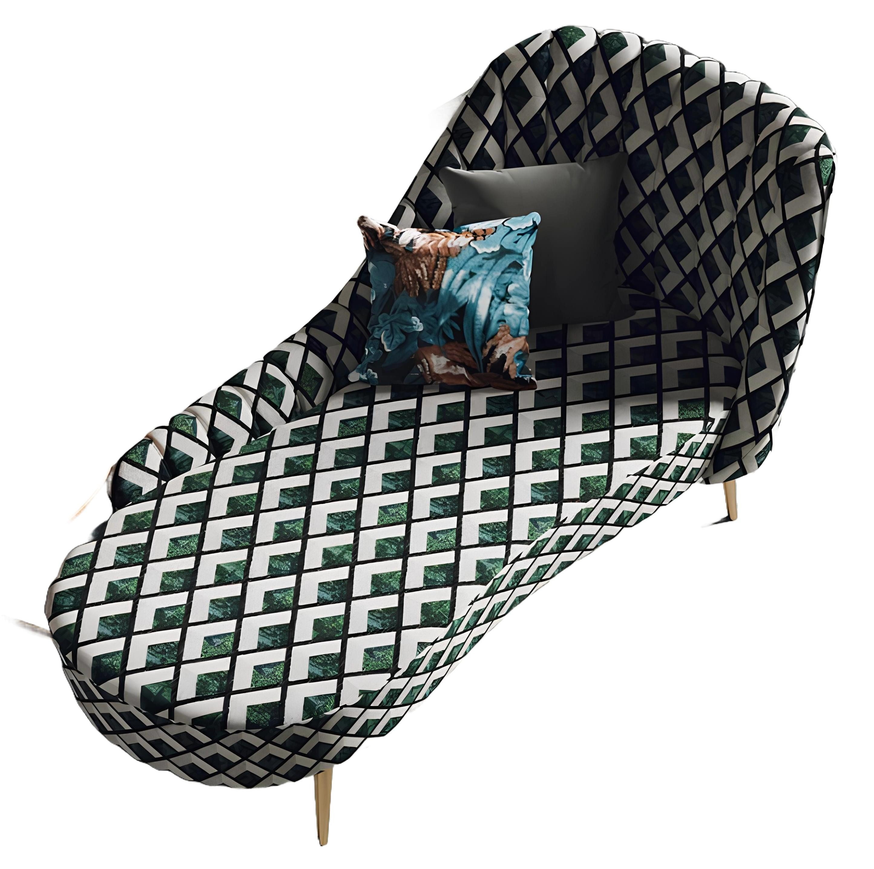 Xlmoebel Chaiselongue Polsterliege in Textil mit elegantem Design für entspannte Stunden, Hergestellt in Europa