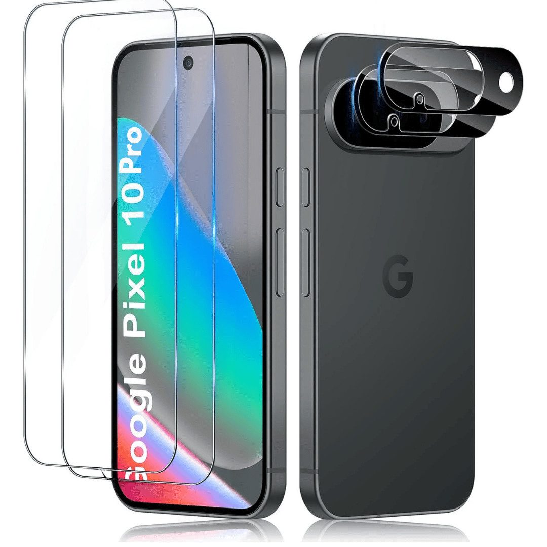 SmartUP Displayschutzglas 2X Schutzglas für Google Pixel 10 Pro Display Kamera Panzerfolie Full für Google Pixel 10 Pro, 4 Stück, Rundumschutz, passgenaue Verarbeitung