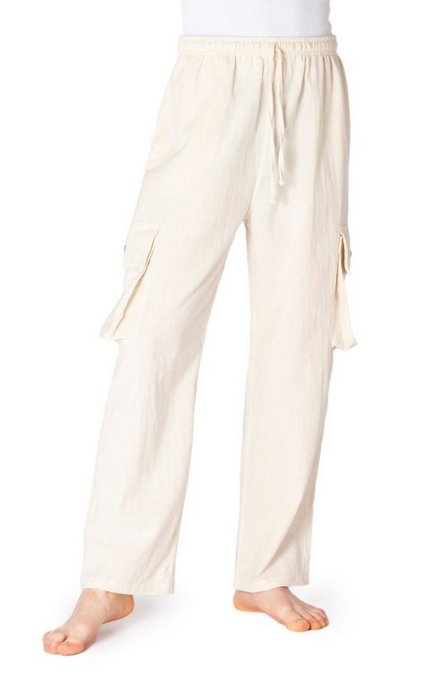 PANASIAM Cargohose Cargo-Hose K bequeme Sommerhose mit 4 Taschen aus 100% Baumwolle Unisex Freizeithose für Damen und Herren Relaxhose Cargohose