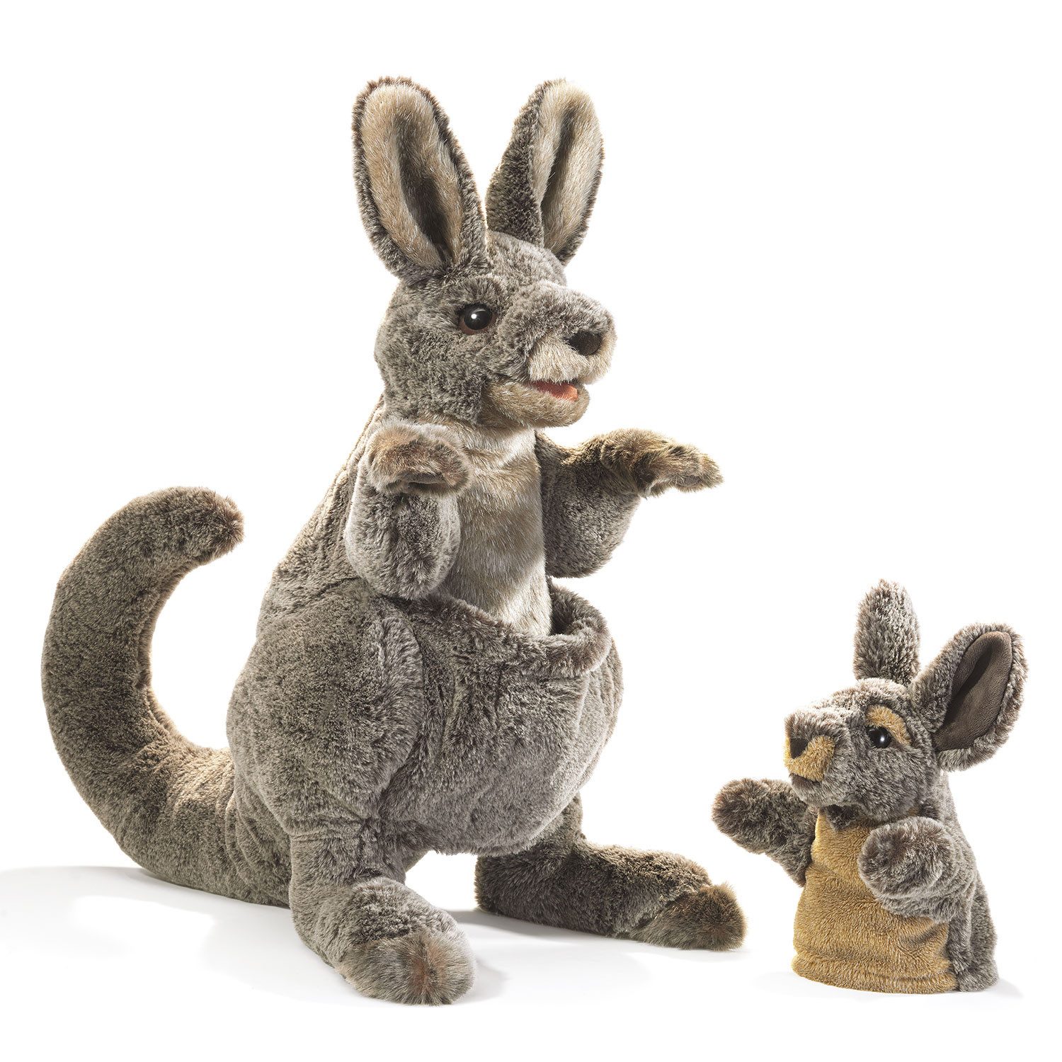 Folkmanis Панч и Джуди Handpuppe Folkmanis Handpuppe Känguruh mit Baby 3178 (Packung)