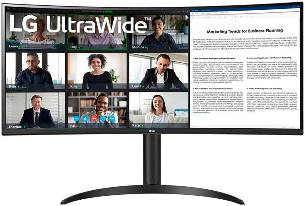 LG 34WR55QK Curved-LED-Monitor (86 cm/34 ", 3440 x 1440 px, UWQHD, 5 ms Reaktionszeit, 100 Hz, LCD)