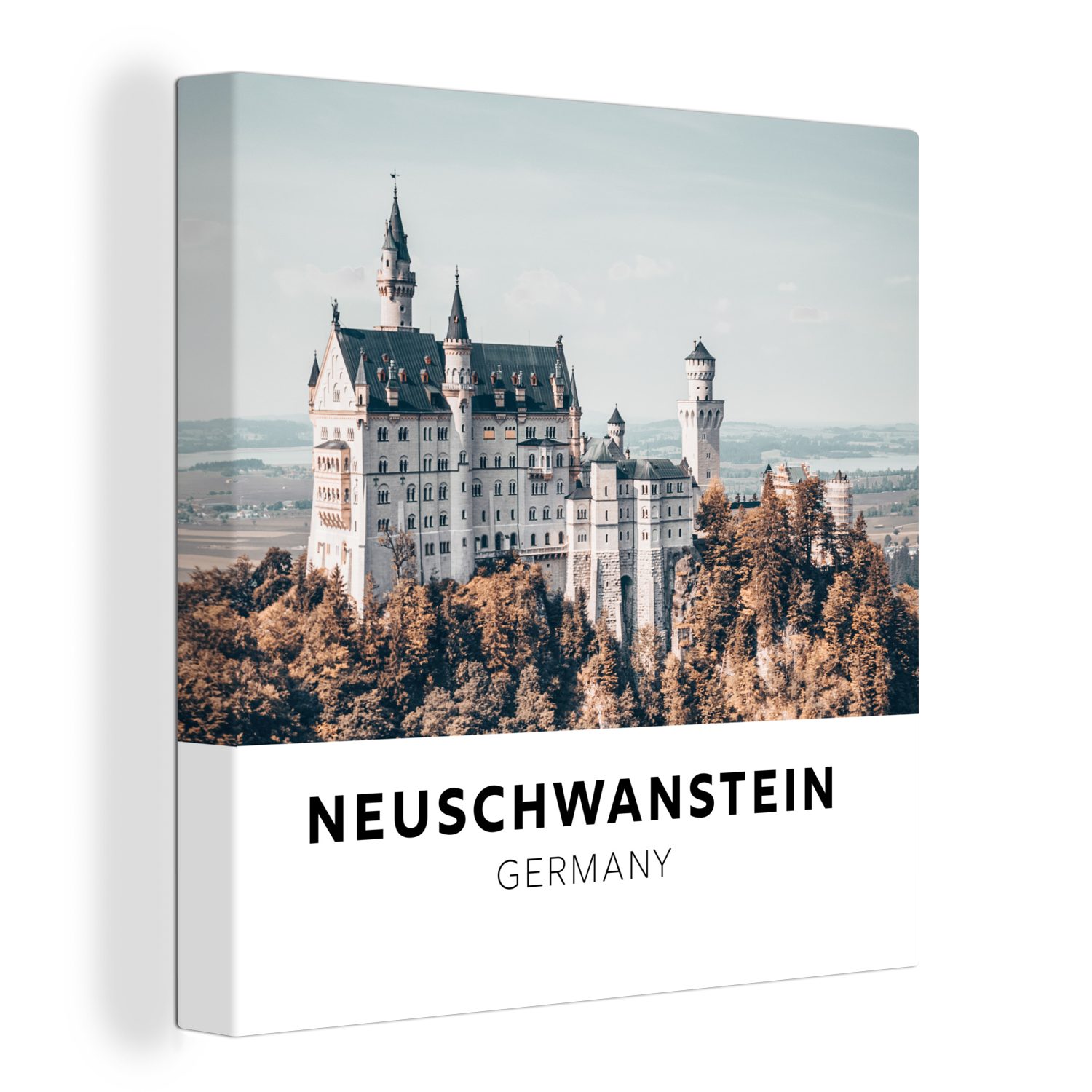 OneMillionCanvasses® Leinwandbild Deutschland - Schloss - Bäume, (1 St), Leinwand Bilder für Wohnzimmer Schlafzimmer