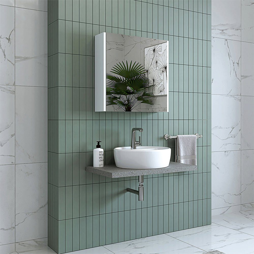 Badmöbel-Set, cm 60 (Badezimmer Badschrank) und Spiegelschrank, Roomart cm Badmöbel 80 breit,