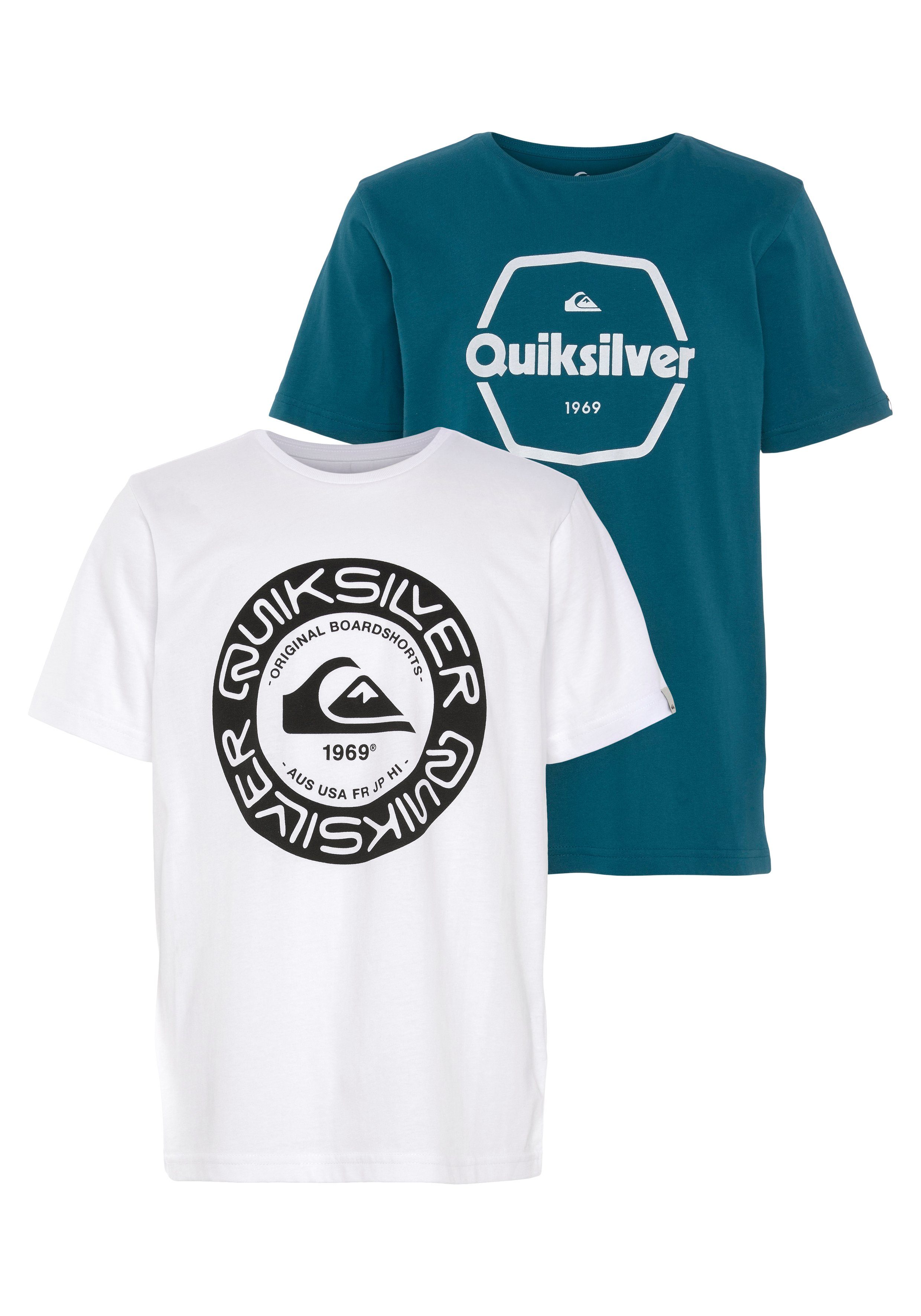 Quiksilver T-Shirt Jungen Doppelpack Logodruck (Packung, 2-tlg) mit