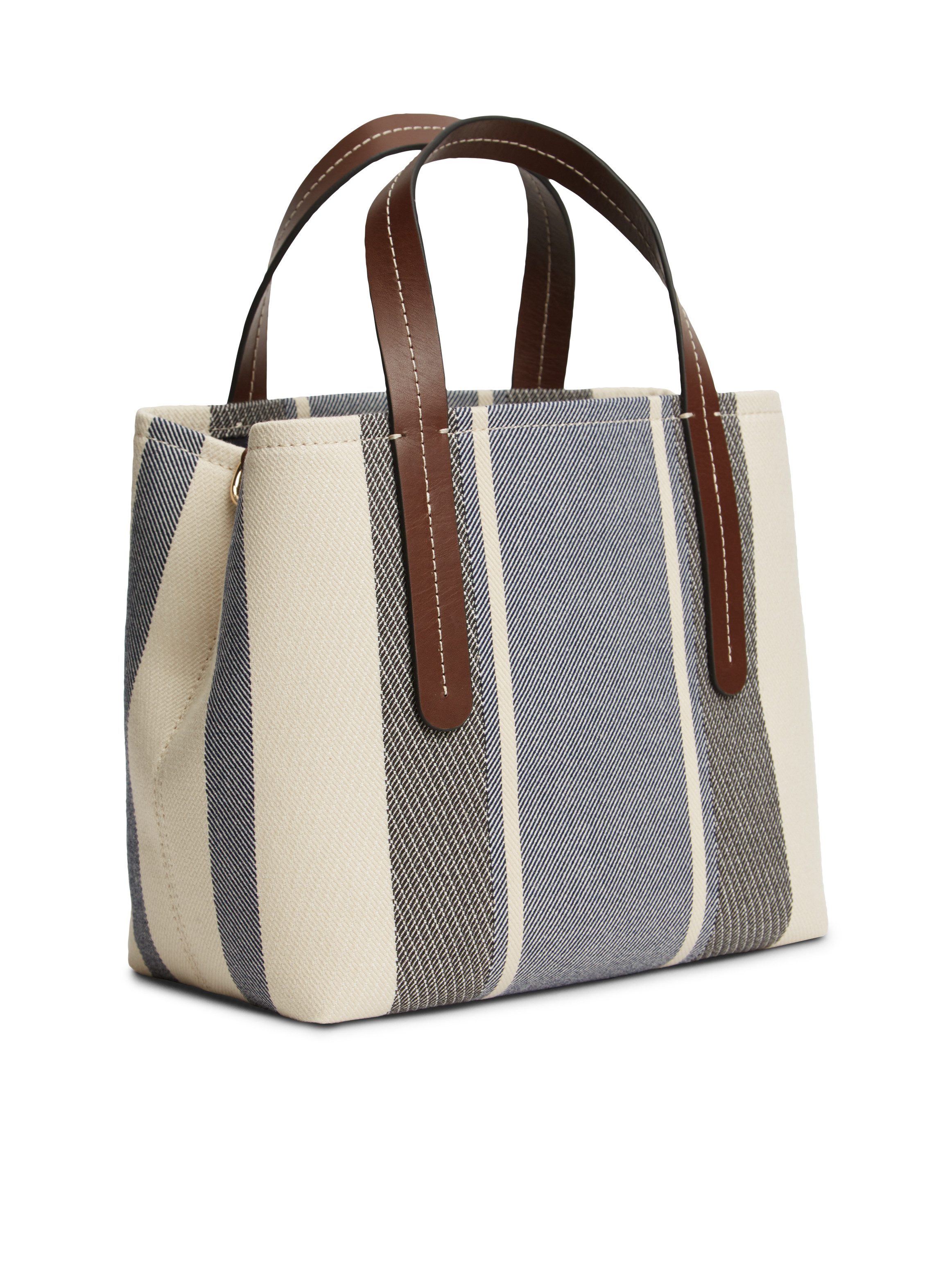 Tommy Hilfiger Henkeltasche TH CITY MINI SATCHEL JACQUARD, Damen Handtasche, Umhängetasche mit Streifen, im Kontrast-Look