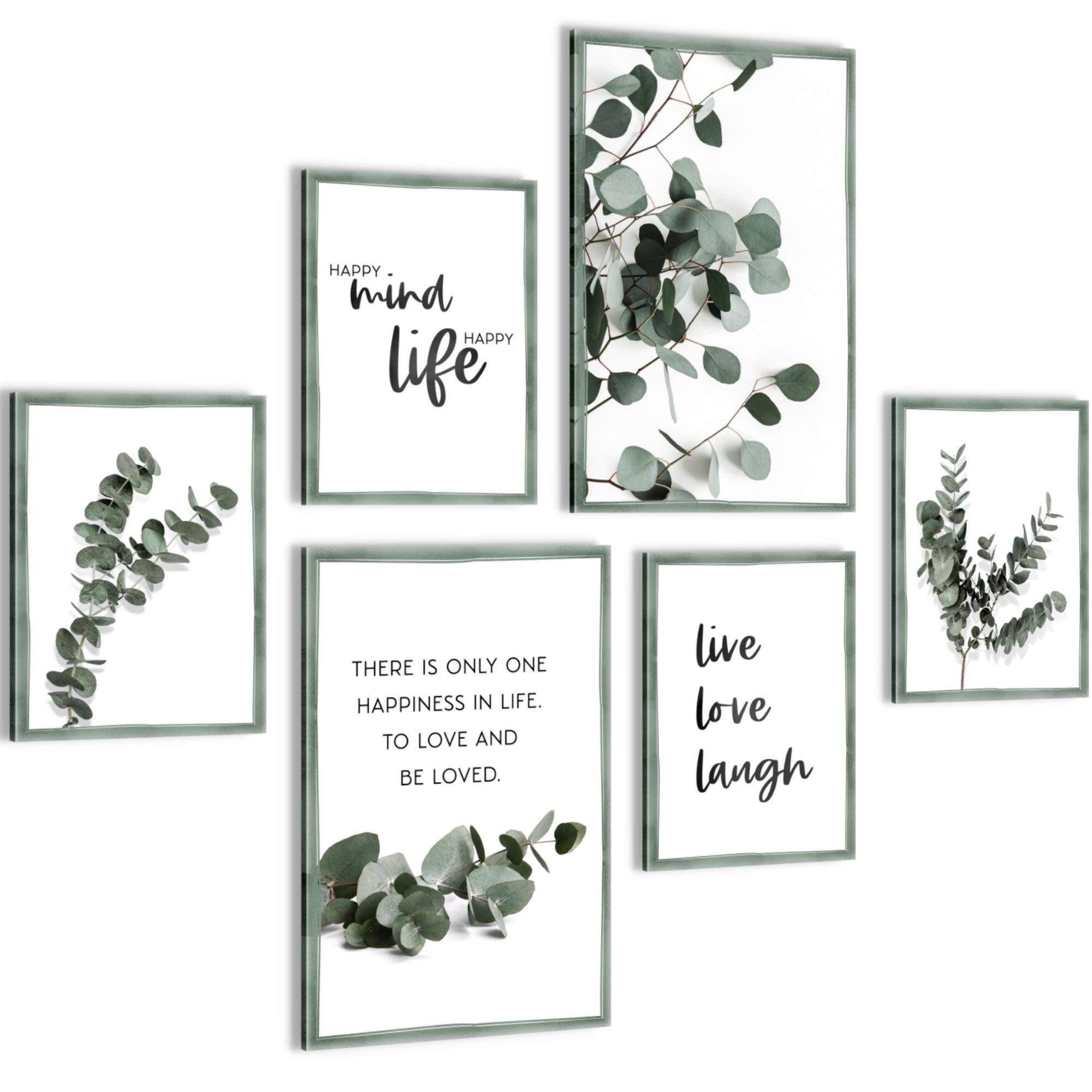 Novart Wandbild Eukalyptus Pflanze Grüne Blätter - KEIN EXTRA RAHMEN BENÖTI günstig online kaufen