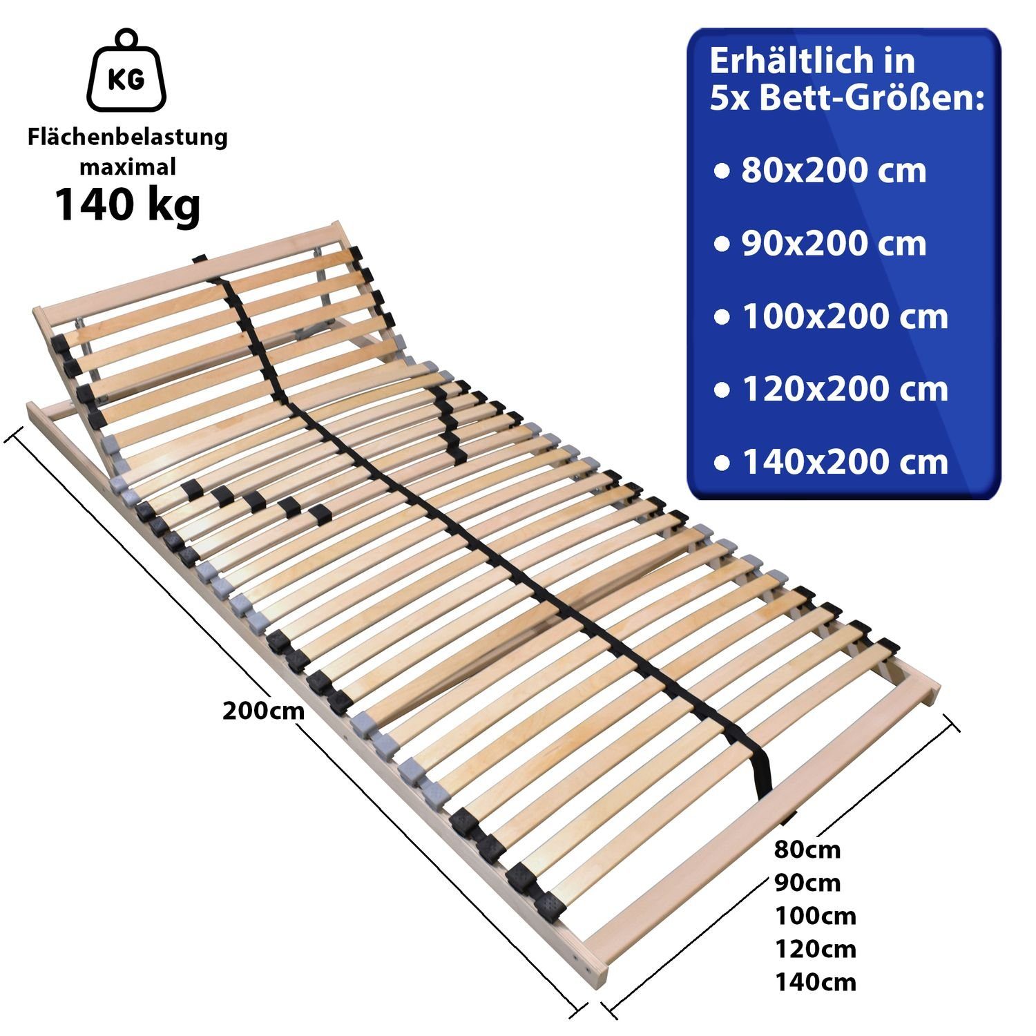 K manuell Lattenrost, ERGO Fußteil preisgünstige 90x200 verstellbar, cm, Coemo, Kopfteil verstellbar, Selbstmontage nicht