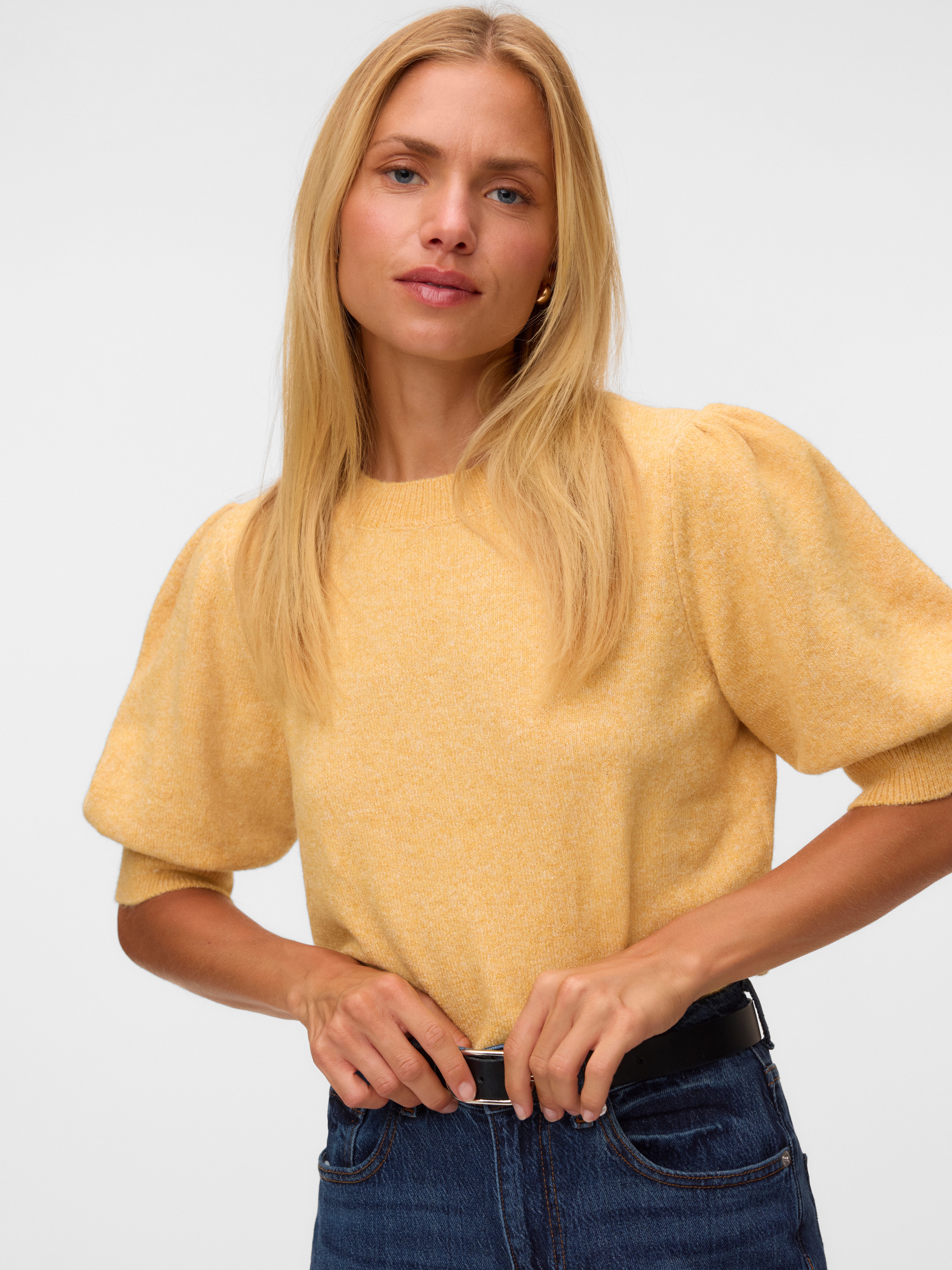 Vero Moda Rundhalspullover VMDOFFY 2/4 O-NECK PULLOVER GA NOOS Materialmix, regular fit