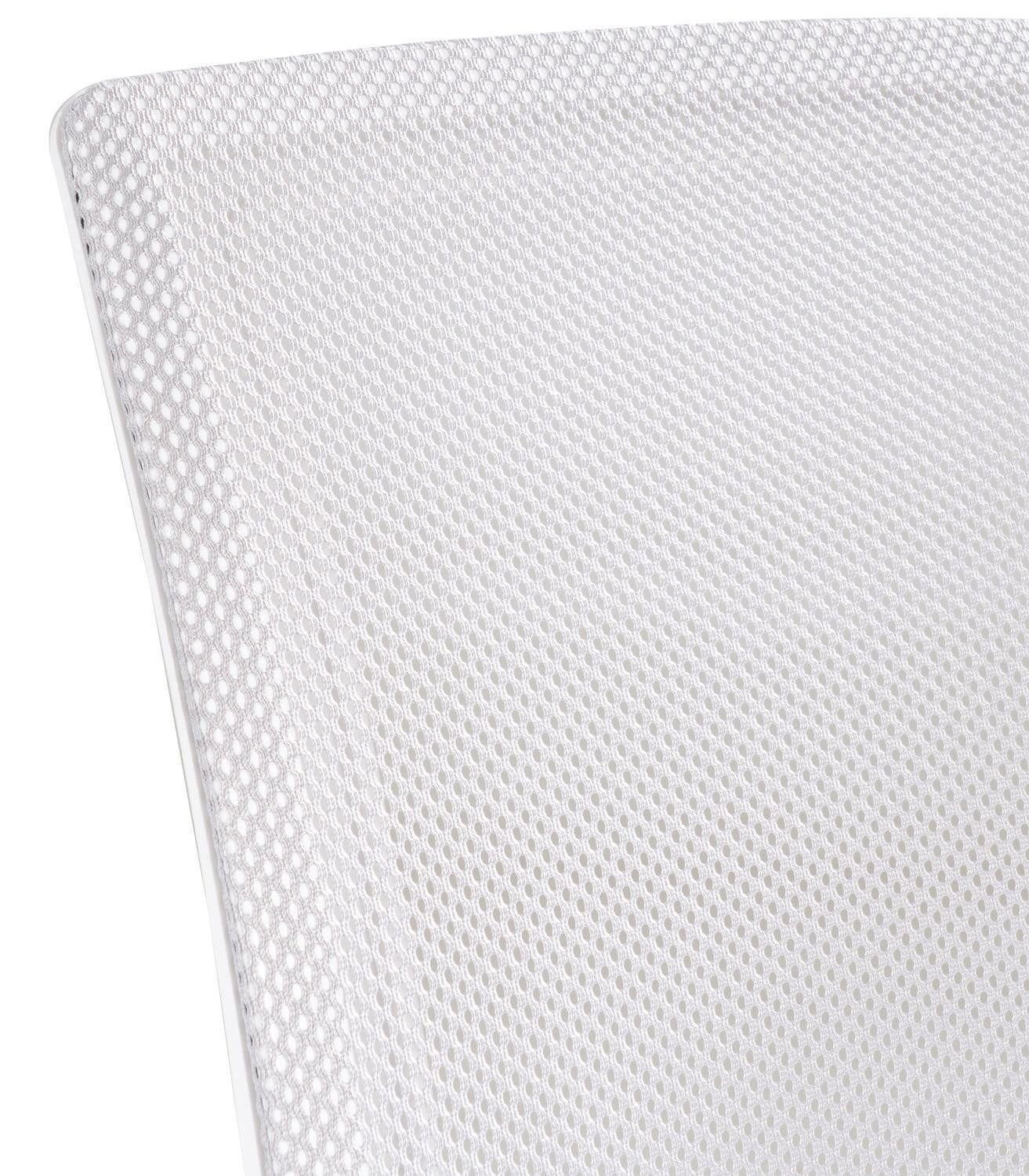 Femo Trade Bürostuhl FM-2505, Hellgrau, Weiß, Kunststoffgestell, Mesh, Stoff, Höhenverstellbar, Wippmechanik, B 58 x H 102 x T 56 cm