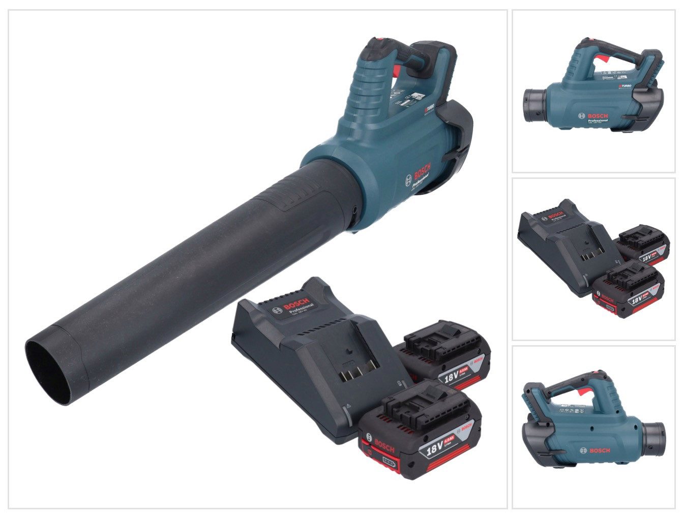 Bosch Professional Akku-Laubbläser GBL 18V-750 Professional Akku Gebläse 18 V BITURBO Brushless + 2x