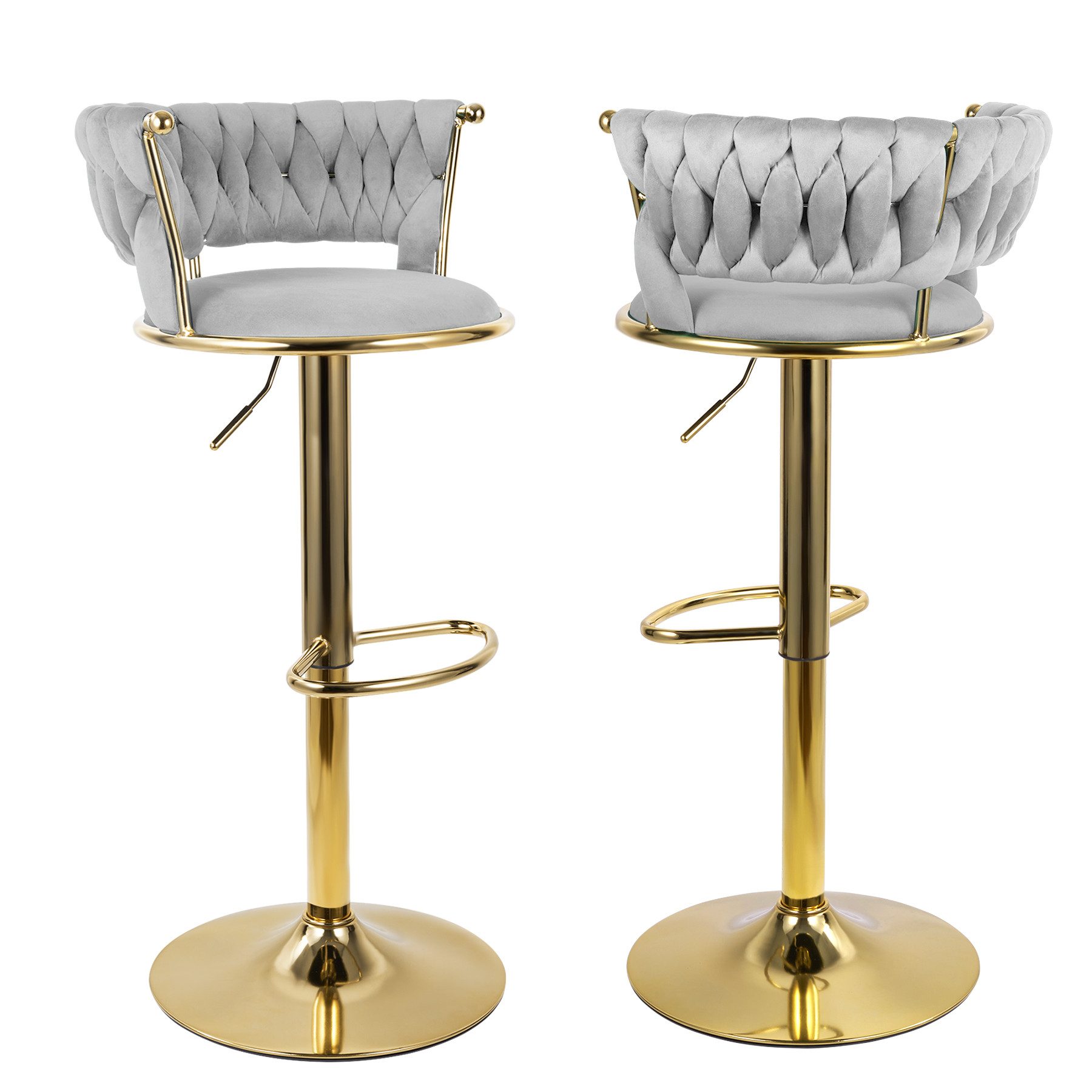 HawthyHome Barhocker Barstuhl mit Rückenlehne und Fußstütze höhenverstellba günstig online kaufen