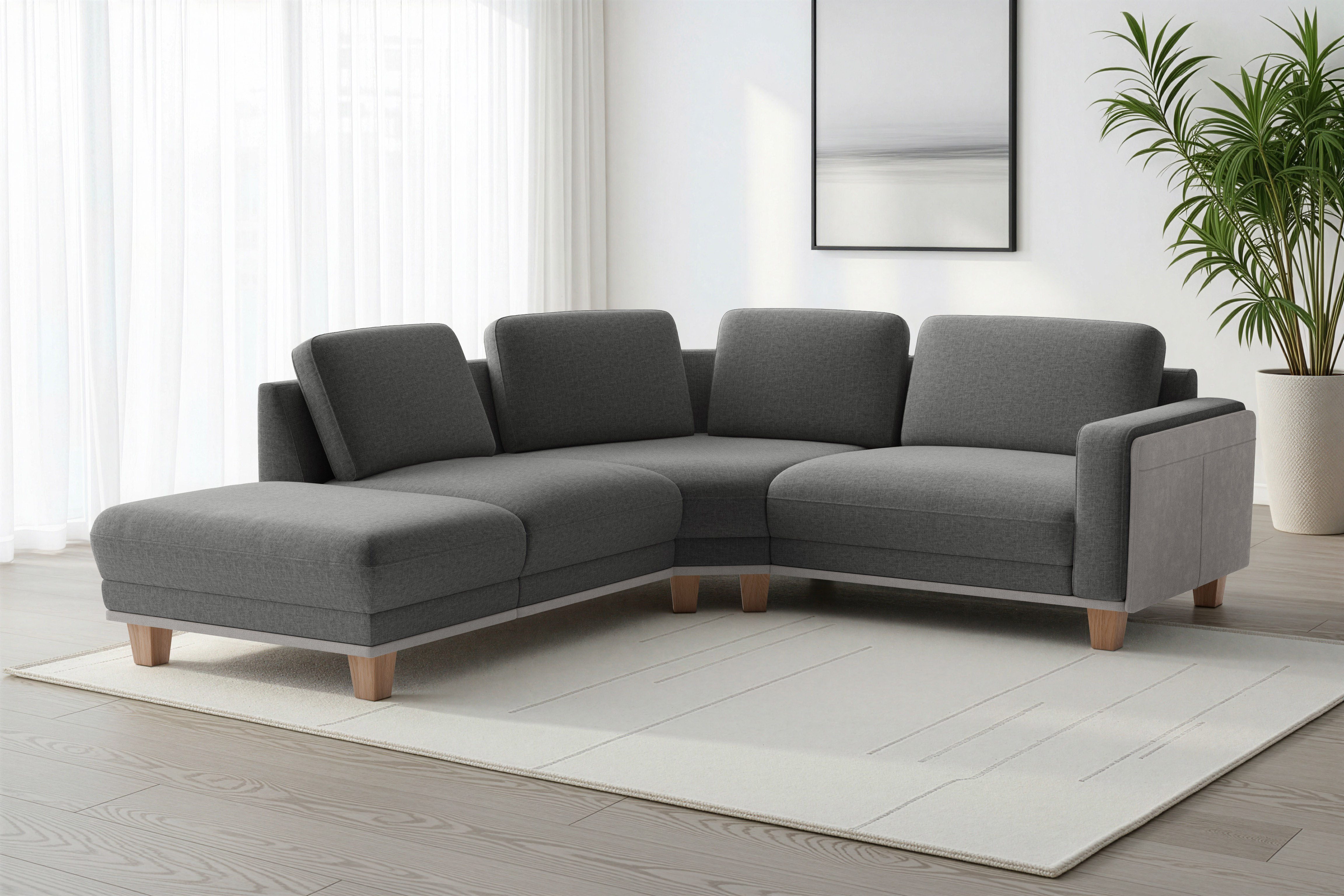 sit&more Ecksofa Concept, Modernes Sofa in drei Fußfarben zur Auswahl