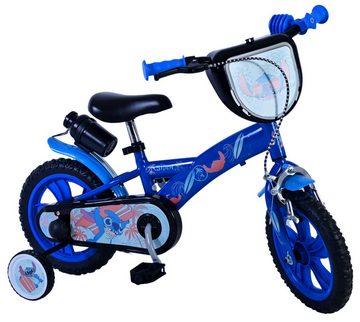 Volare Kinderfahrrad Disney Stitch, Blau, 12 Zoll, (1-tlg), Hupe, höhenverstellbarer Sattel und Lenker, abnehmbaren Seitenrädern