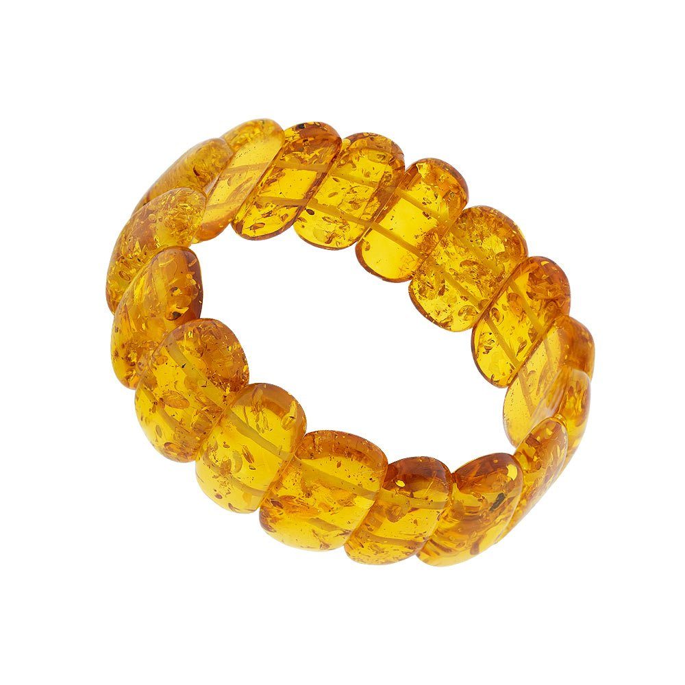 AmberProfi Armband (Stretch, aus baltischen Naturbernsteinen), in Honig-Farbe