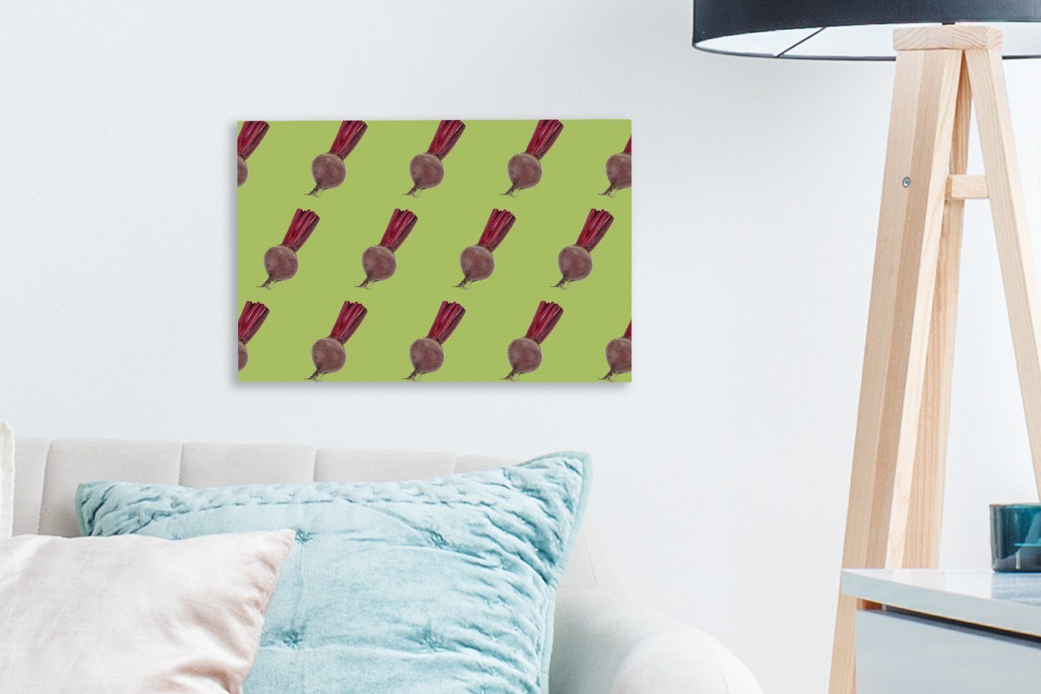 Grün, St), Wandbild cm OneMillionCanvasses® Aufhängefertig, Bete Gemüse Rote Leinwandbilder, Wanddeko, - (1 Leinwandbild - 30x20