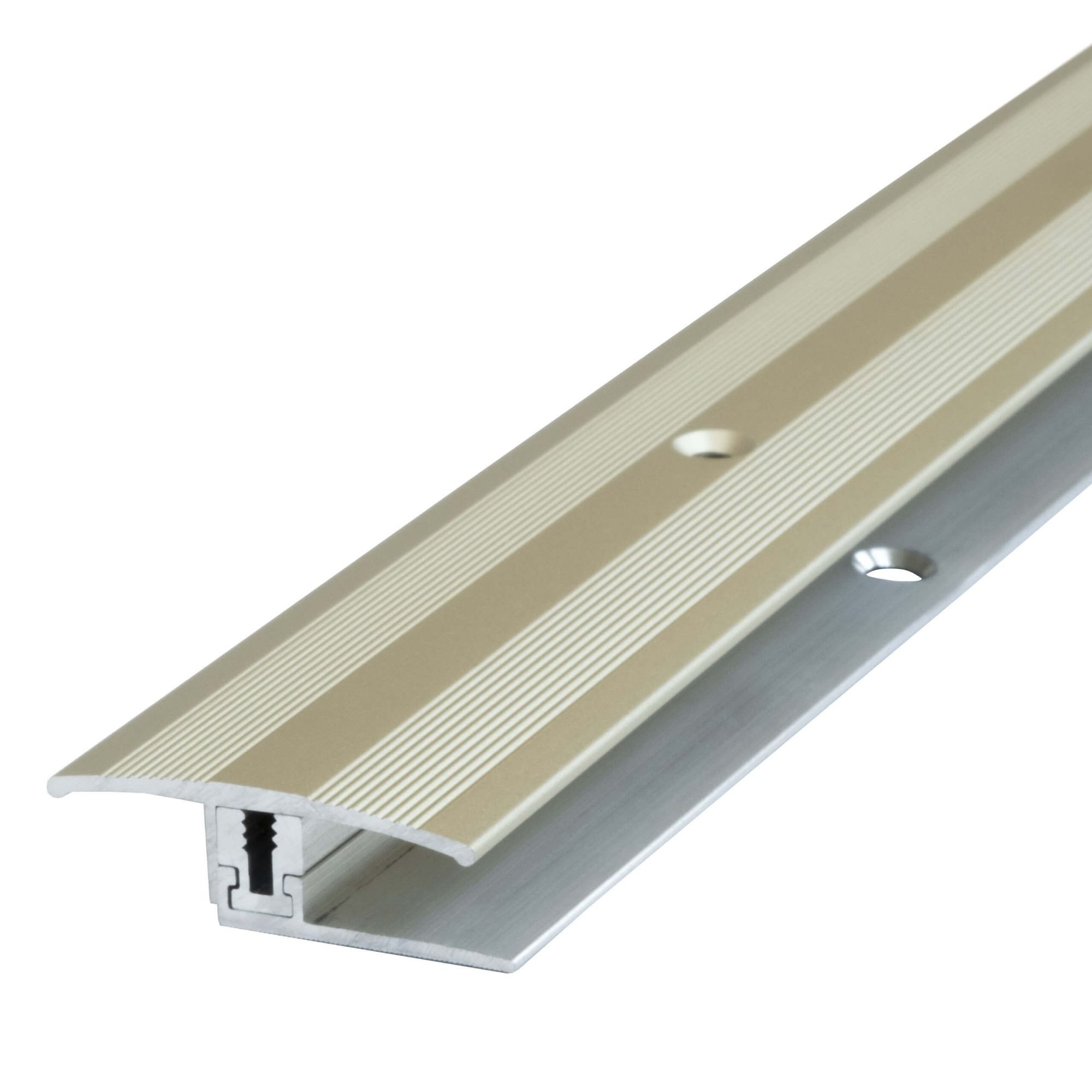 Dalsys Übergangsprofil Profil flach aus Aluminium (90 cm, Champagner, 1-St), Für 8 mm Belagsstärke, aus eloxiertem Aluminium