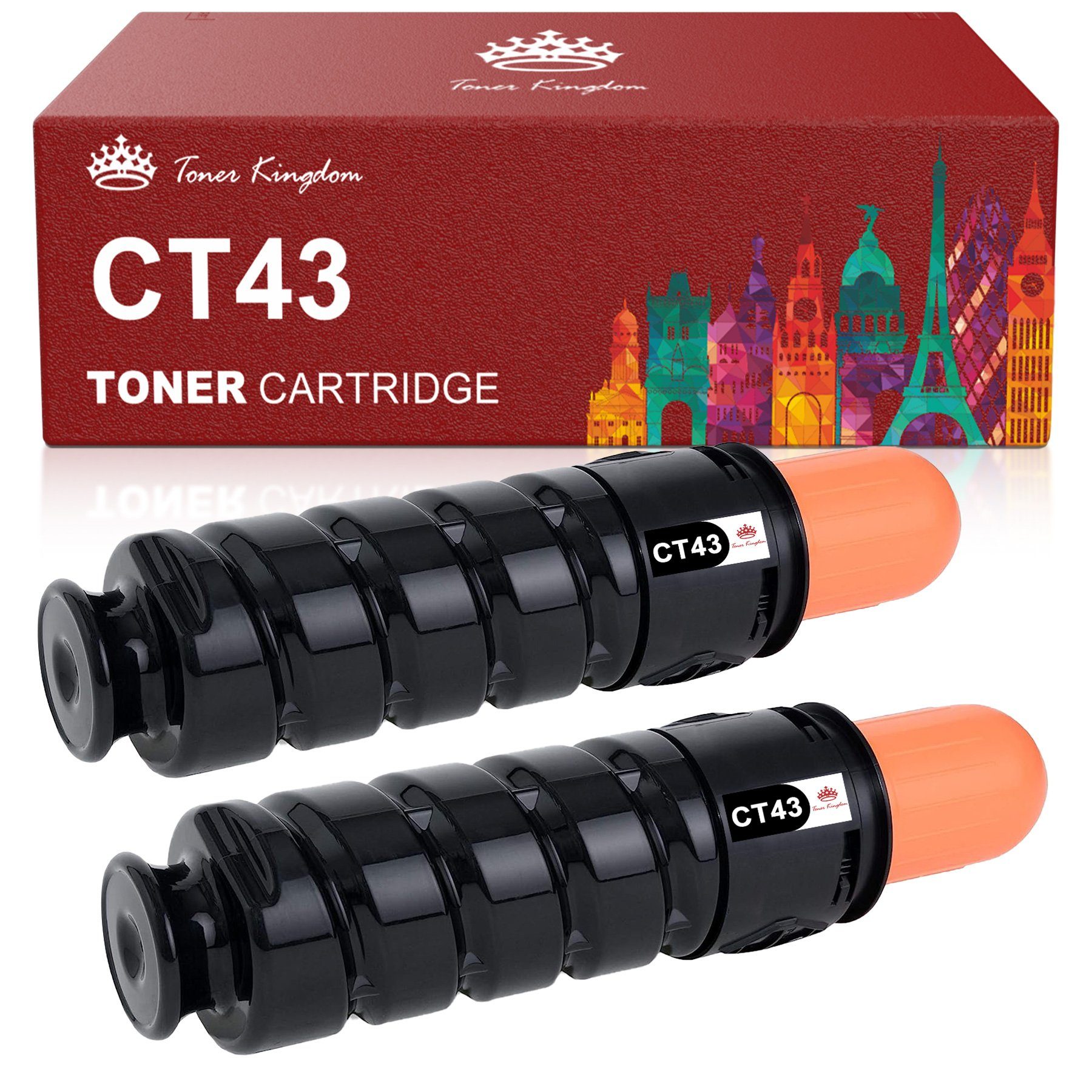 Toner Kingdom Tonerpatrone 2x SCHWARZ ersetzt Canon CEXV43 C-EXV43 C EXV 43 mit 15.200 Seiten, (für Canon), IR 400i IR 400iF IR 500i IR 500iF