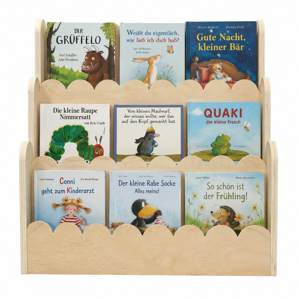 Little Goldie Bücherregal Montessori Bücherregal Holz für Kleinkinder 55x27x55 o. 75x27x70 cm