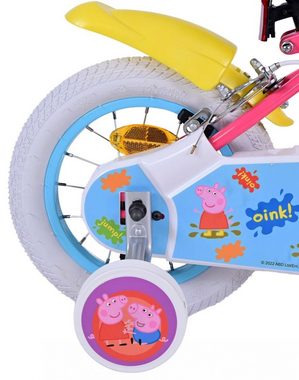 Volare Kinderfahrrad Peppa Pig - Mädchen - 12 Zoll - Pink - Zwei Handbremsen, 85% zusammengebaut, Alter: 3 - 4,5 Jahre, Luftbereifung