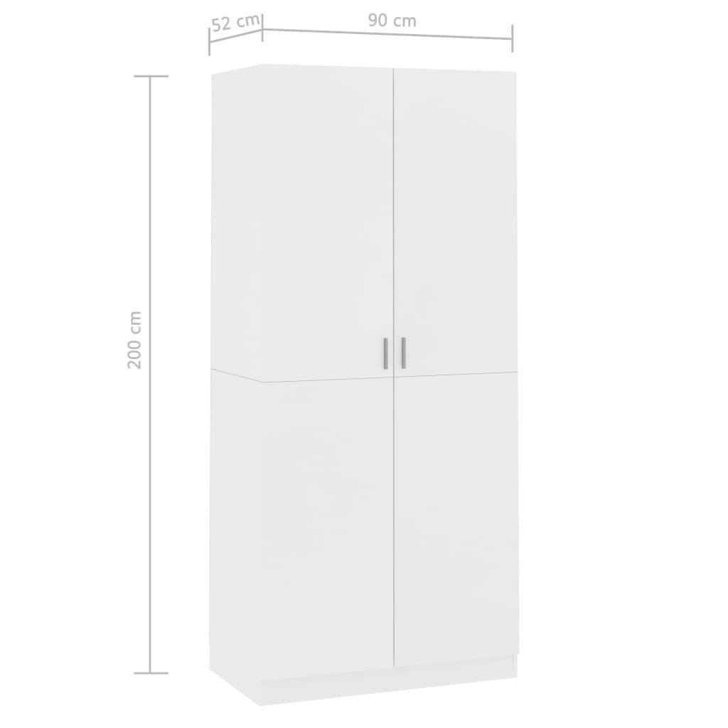 Weiß Holzwerkstoff 90x52x200 furnicato cm Kleiderschrank