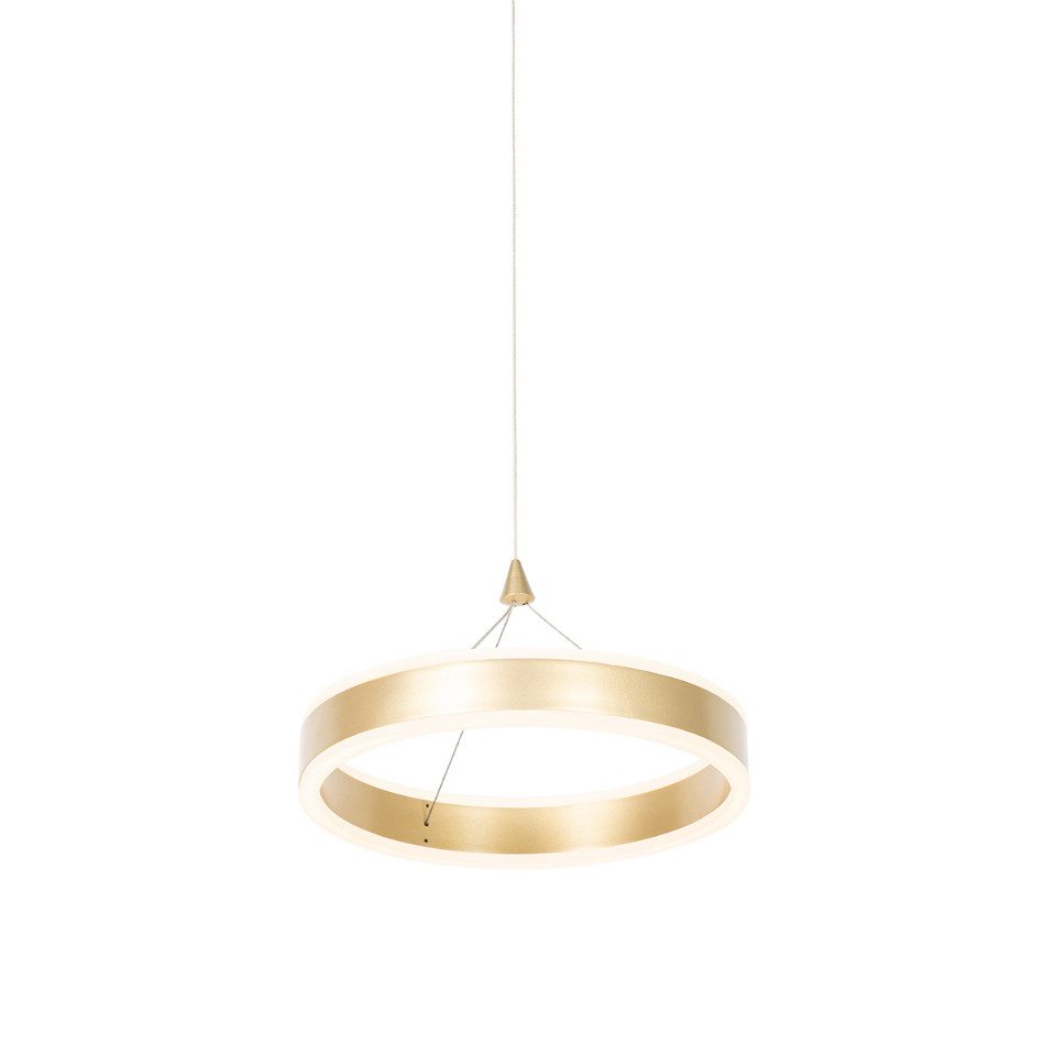 Qazqa Pendelleuchte Lyani, LED fest integriert, (nicht austauschbare) LED, Gold/Messing, Design, Aluminium, 1-flammig