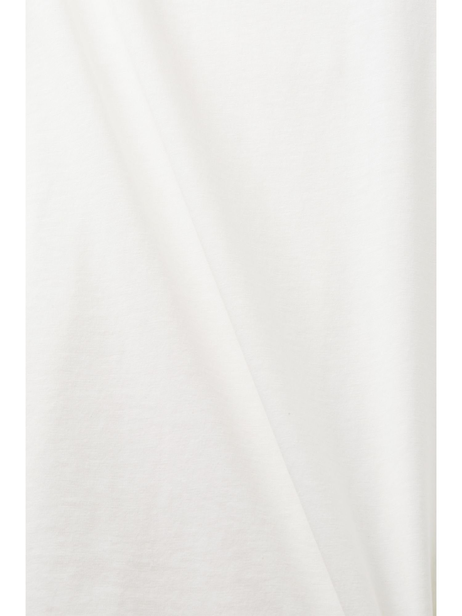 Baumwolle OFF 100 Esprit T-Shirt WHITE T-Shirt % mit (1-tlg) Rundhalsausschnitt,