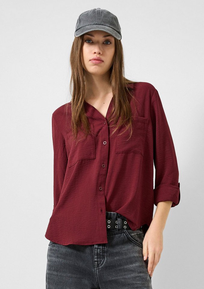 QS Langarmbluse Bluse Bluse mit Turn-up