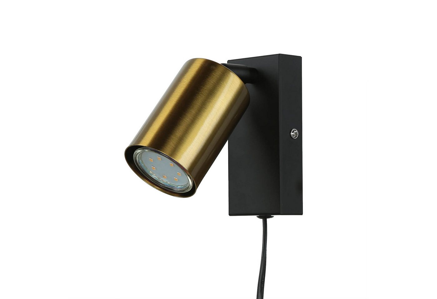 Licht-Erlebnisse Wandstrahler COLENE, ohne Leuchtmittel, Wandlampe mit Schalter in Schwarz GU10 Leselampe Wand Bett Sofa