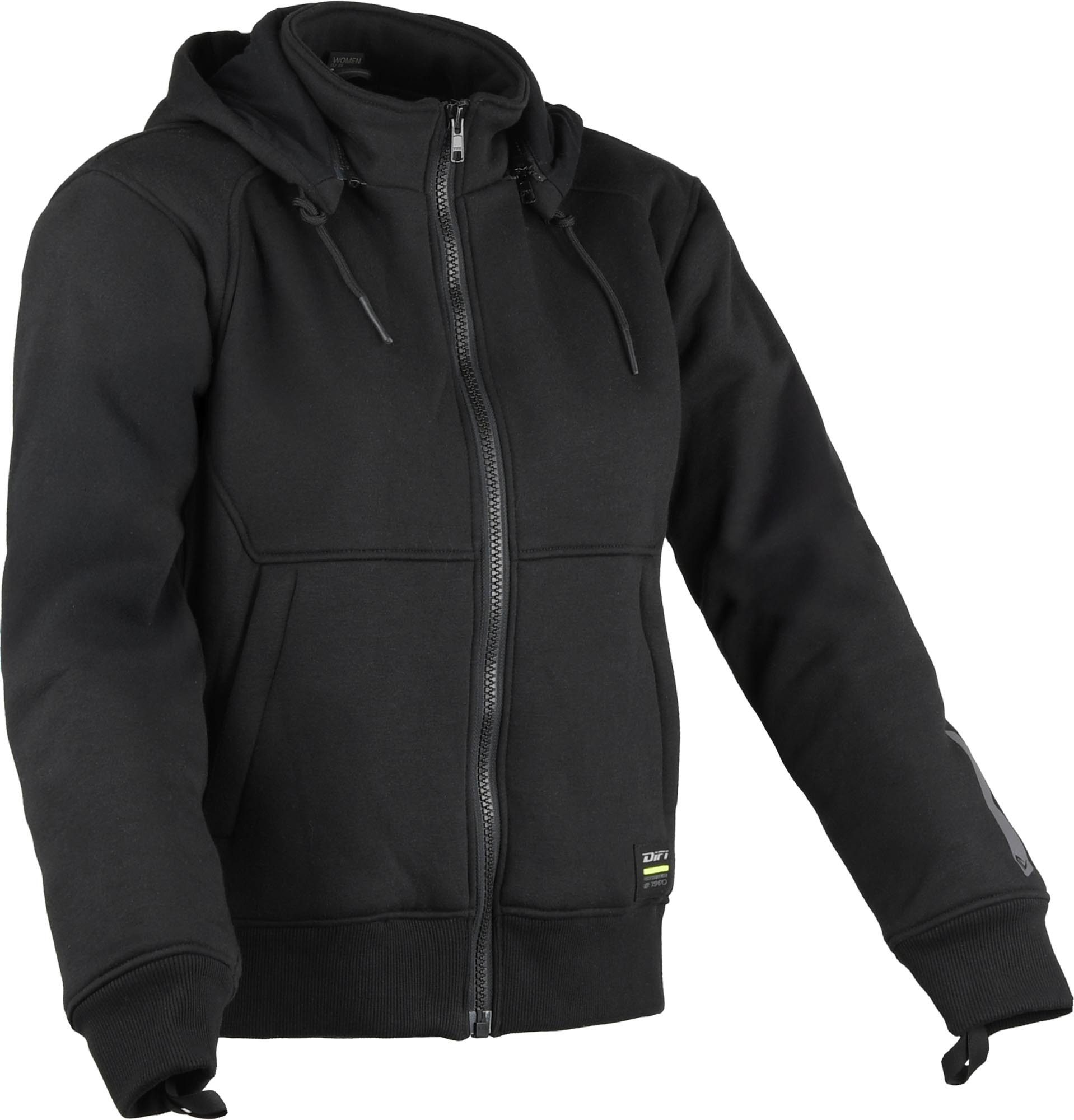 DIFI Motorradjacke Soho Damen Motorrad Zip Hoodie Rückenprotektor vorbereitet,Ellenbogenprotektoren enthalten,Schul