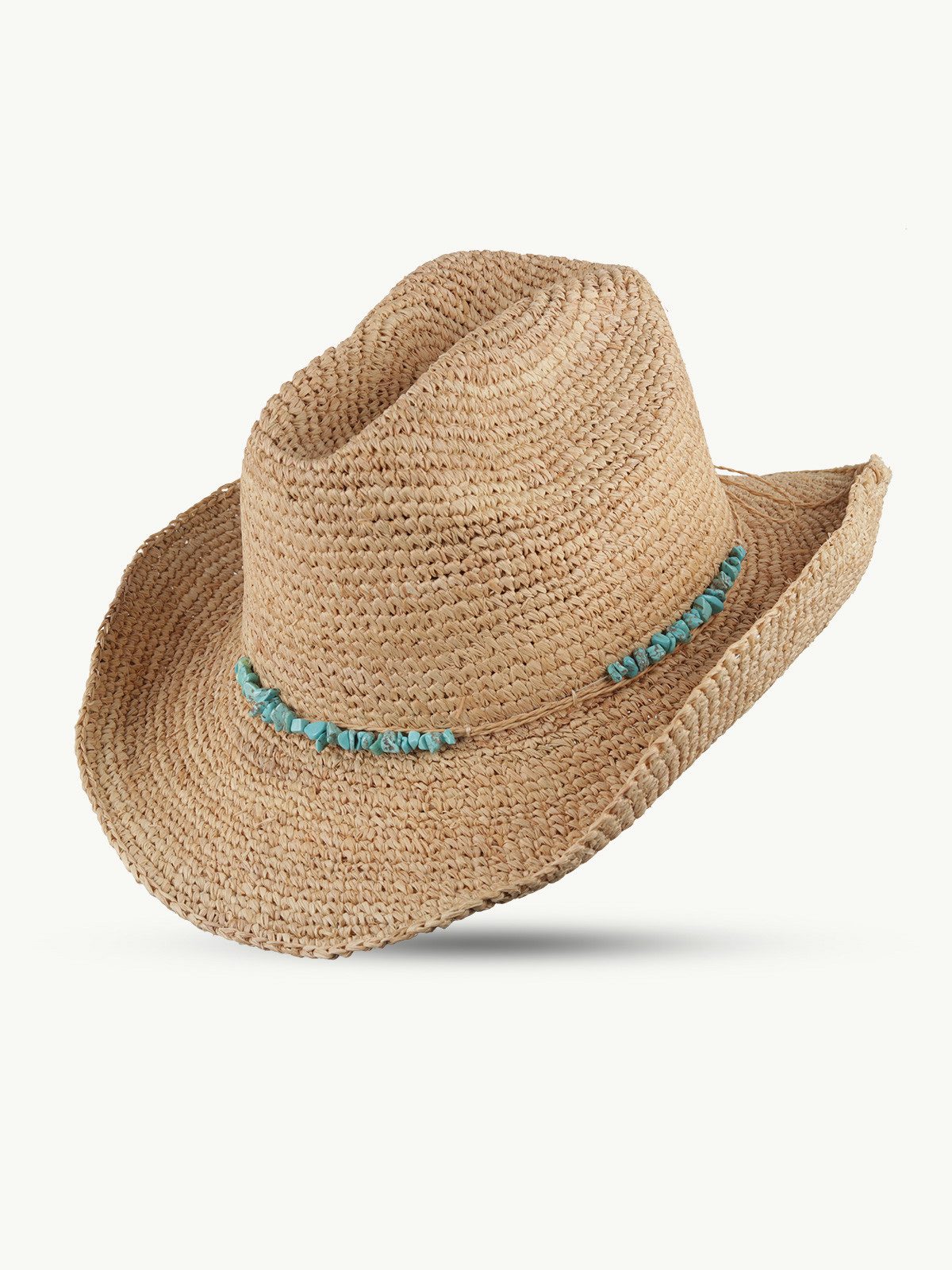 Scippis Strohhut SCIPPIS Sommerhut „Bondi- aus Raffia, Natur, mit dekorativem Steinband