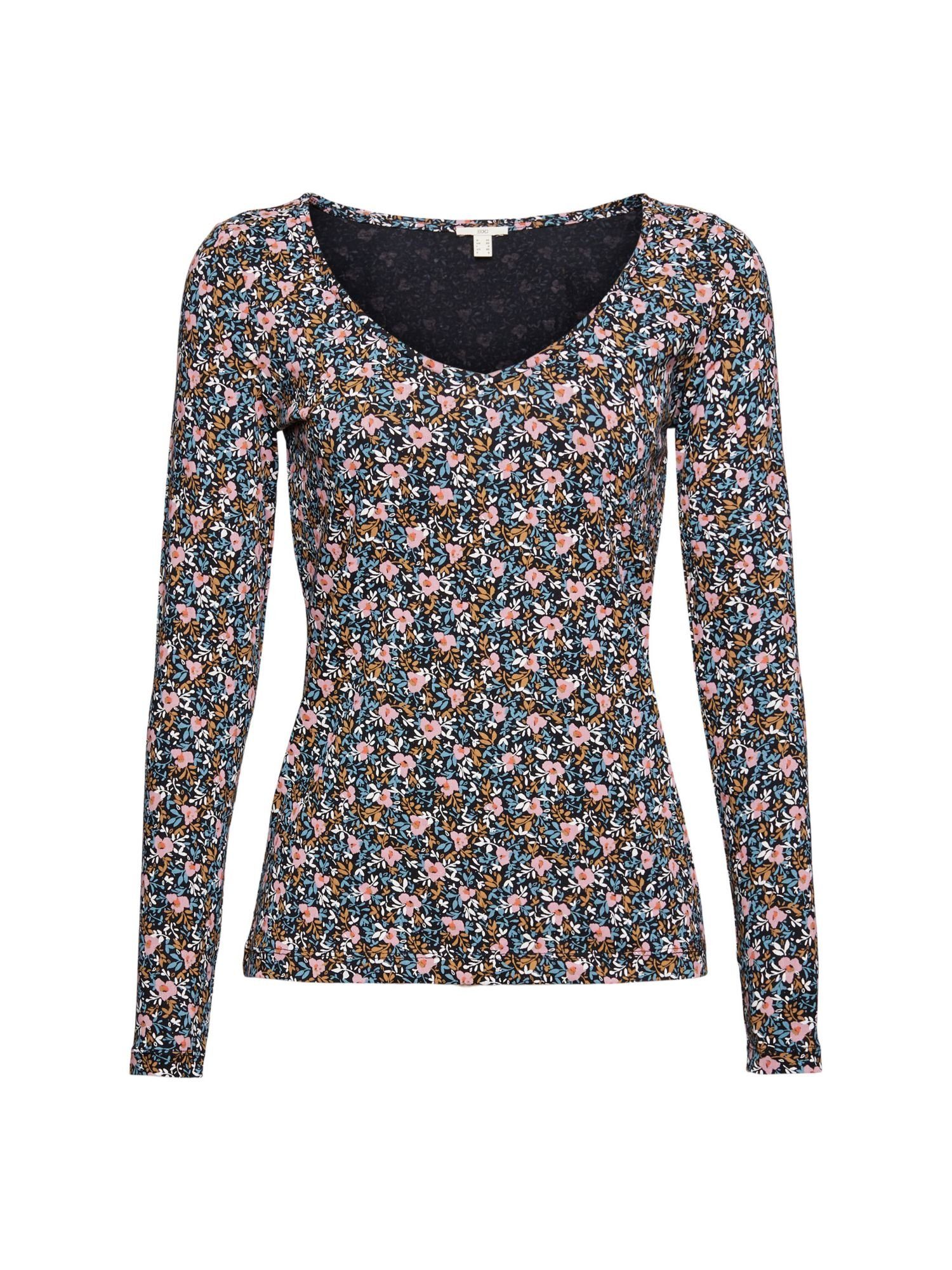 Damen Shirts edc by Esprit Langarmshirt Longsleeve mit Print aus Organic Cotton (1-tlg)