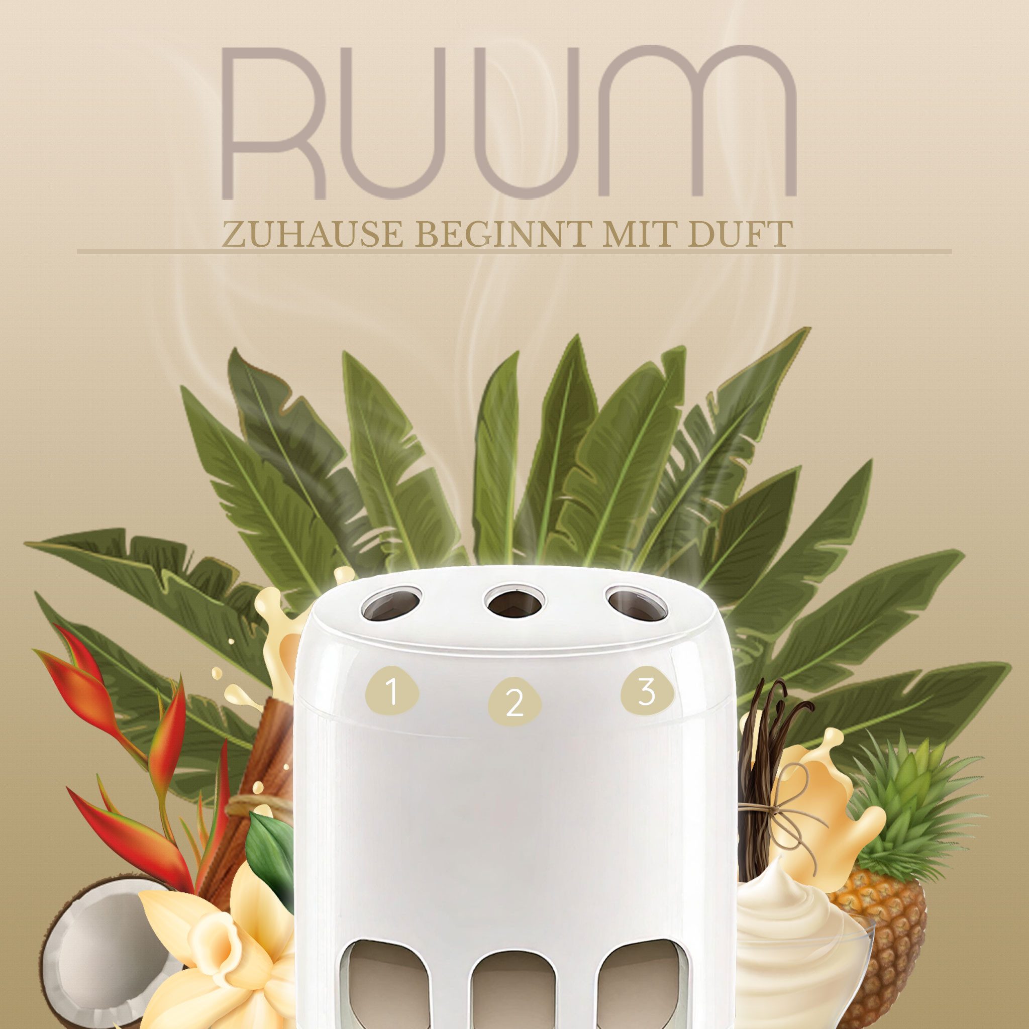 RUUM Raumduft-Nachfüllflasche Kompatibel mit 3Volution Duftstecker (Spar-Set, 3-St., (3er Pack) 20ml)