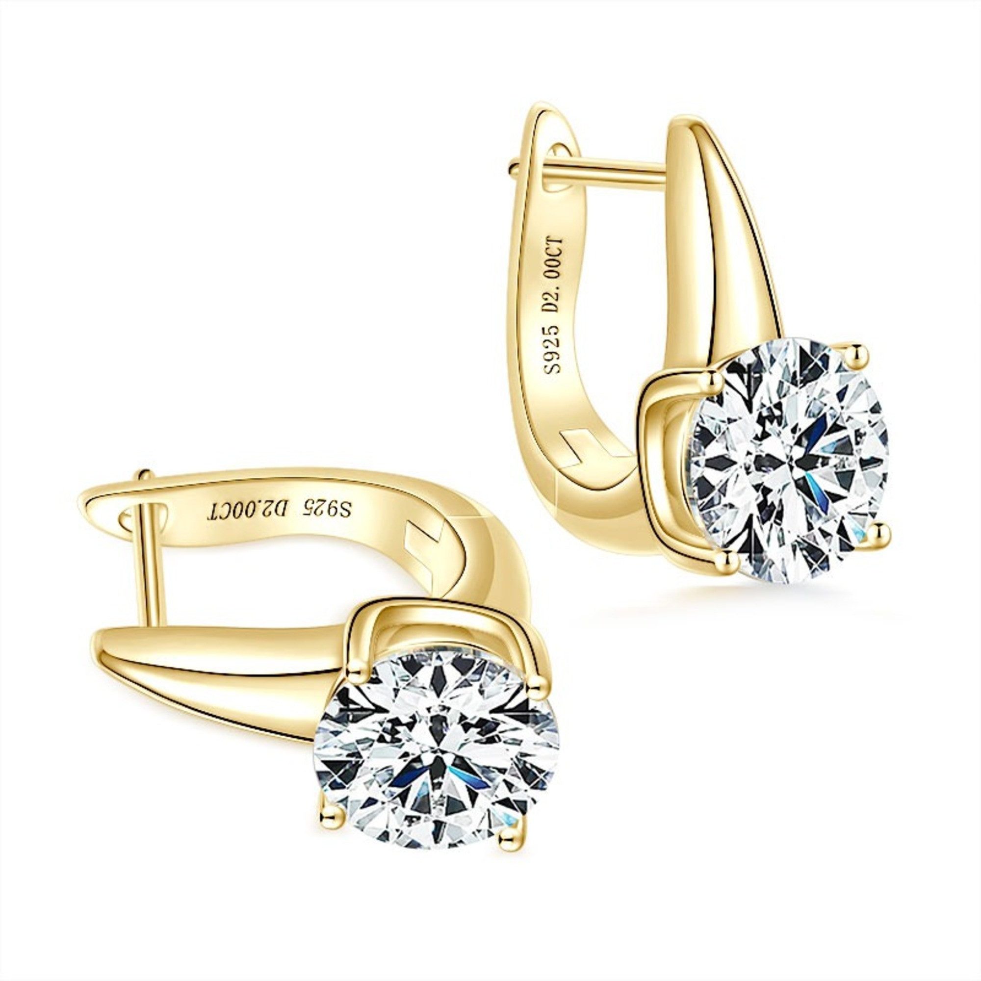 ROUGEMONT Paar Creolen Extravagante Moissanit Damen Creolen 925 Sterling Silber 2ct 8,0mm, Echtschmuck mit Echtheitszertifikat