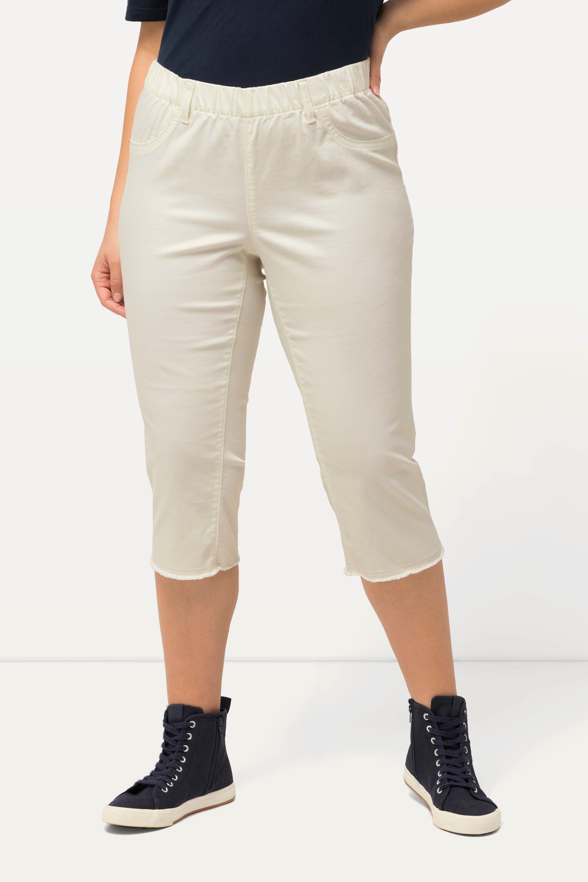 Ulla Popken Caprihose Caprihose Sienna Fransensaum günstig online kaufen