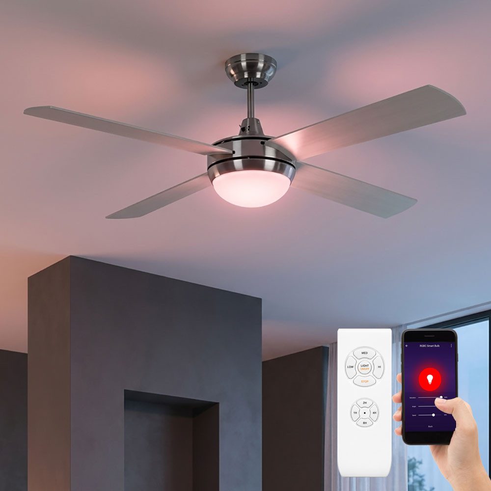V-TAC Deckenventilator, Decken Ventilator Raum Lüfter Alexa Google App Kühler im