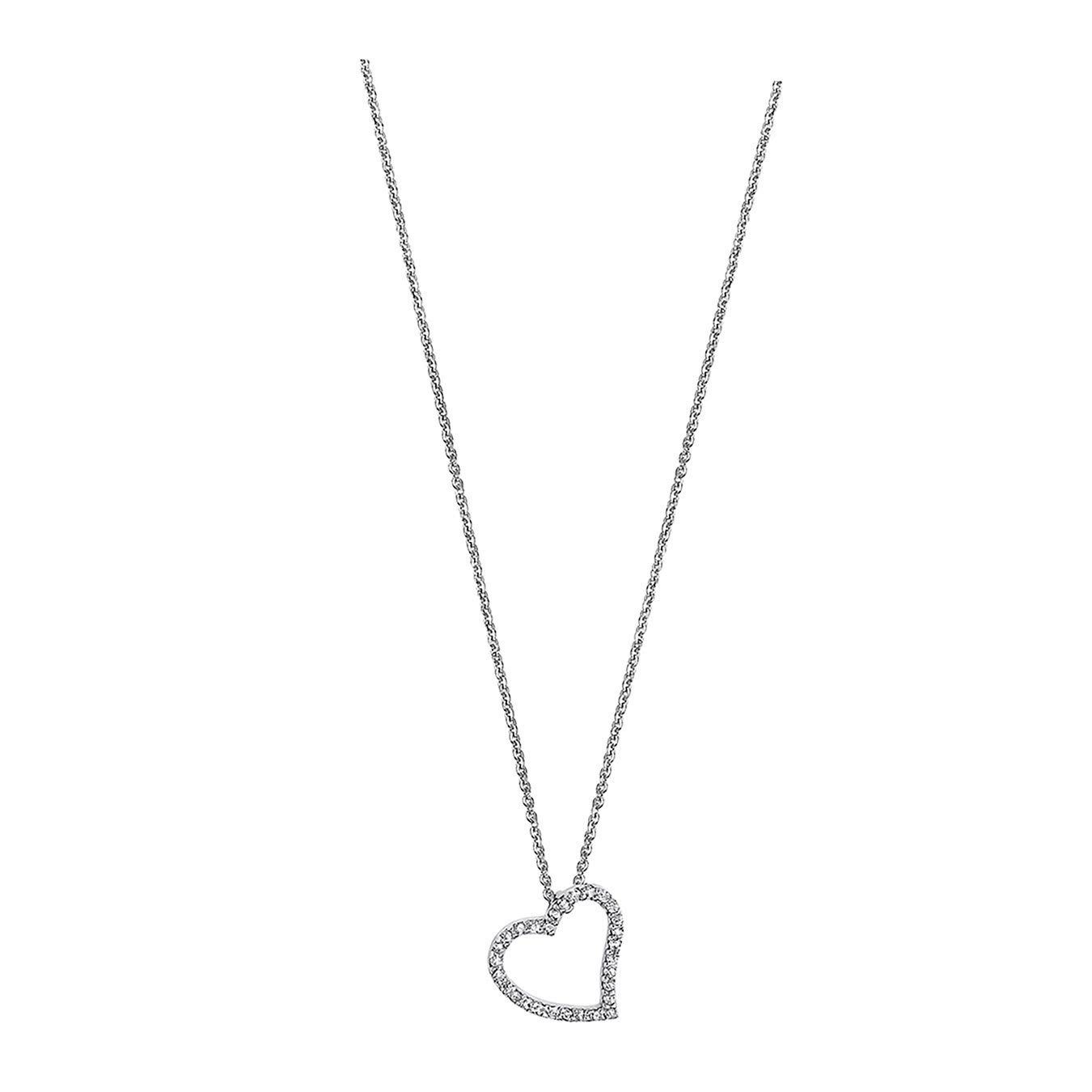 LOTUS SILVER Silberkette »JLP1519-1-1 LOTUS Silver Herz Halskette weiß«,  Damen Kette Herz aus 925 Sterling Silber, weiß, silber online kaufen | OTTO