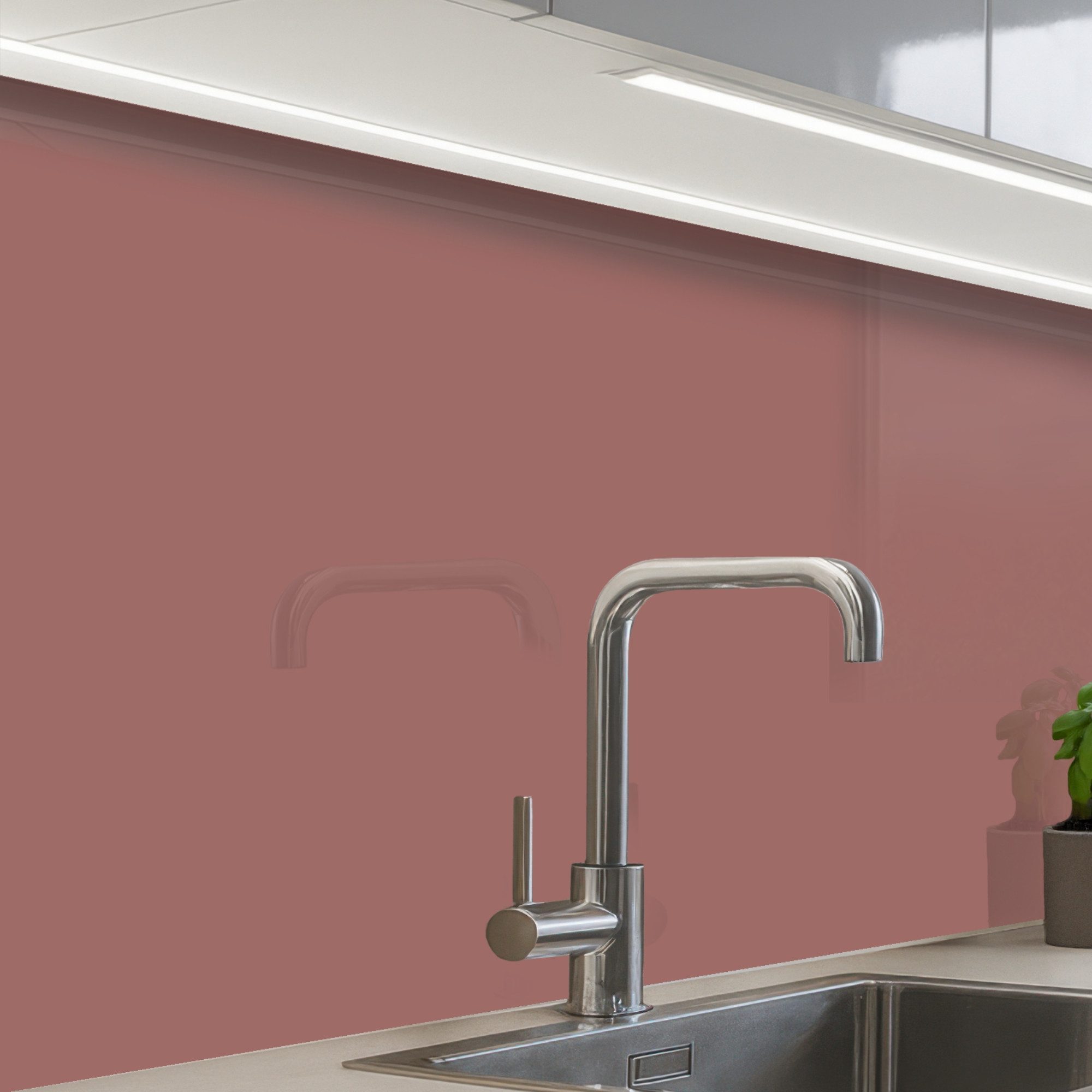 KitchenYeah Küchenrückwand Muster selbstklebend (keine Folie) Terrakotta - Muster - Rosa, (1-tlg), Spritzschutz, Küche, Rückwand, Küchenwand, Küchenfront, 30x20 cm