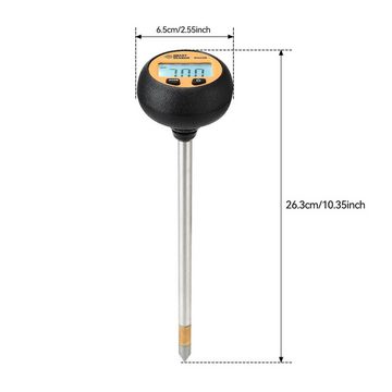 Gontence Bodenfeuchtesensor 3-in-1-Bodenmesser,PH-Bodentestgerät mit Großes LCD-Display, (1-tlg), Messung von pH-Wert, Feuchtigkeit und Temperatur im Boden